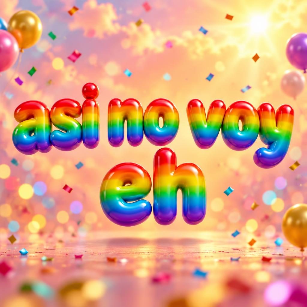 "asi no voy eh" — Rainbow | AI Text Effect Generator