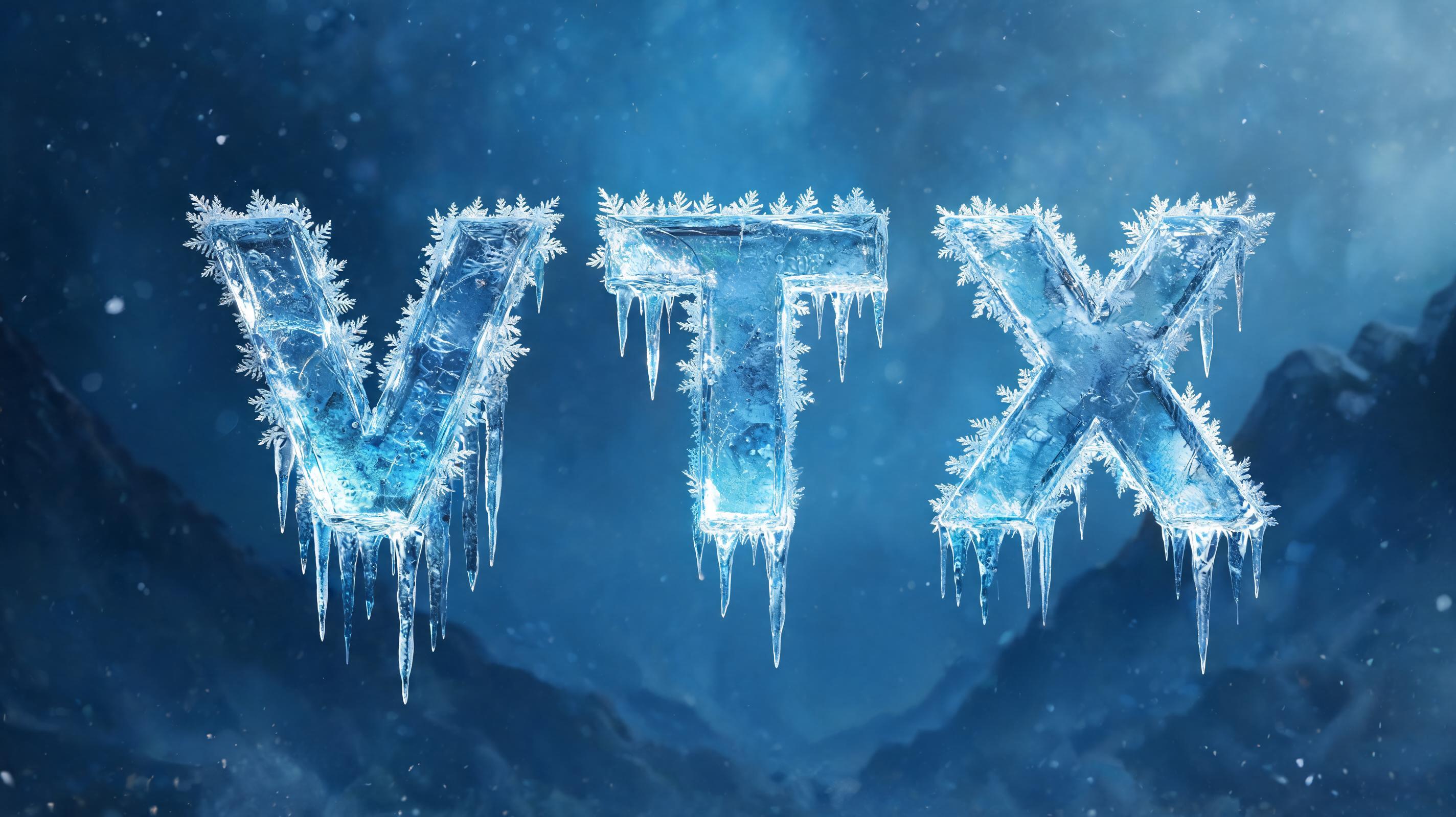 "VTX" — Ice Crystal text effect