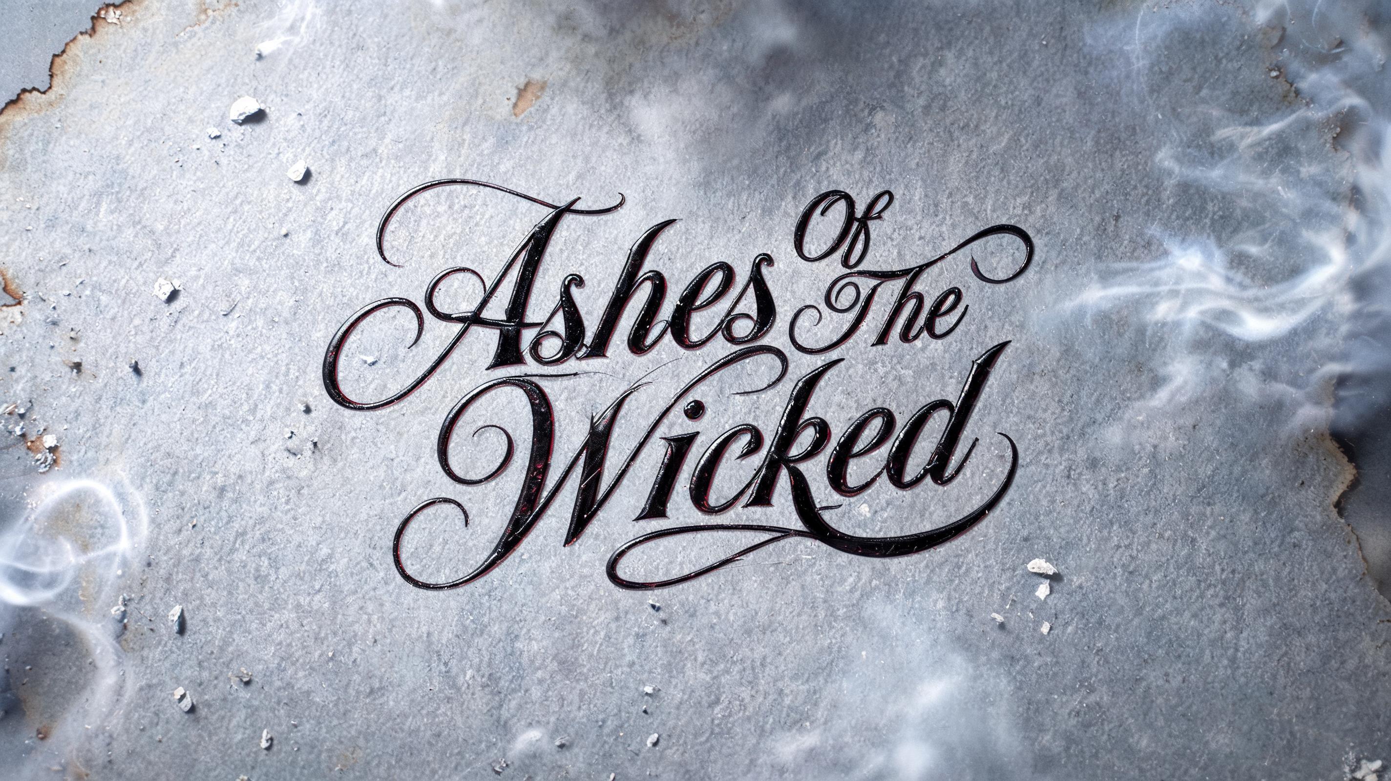 "Ashes Of The Wicked" — Cursive | AI Text Effect Generator