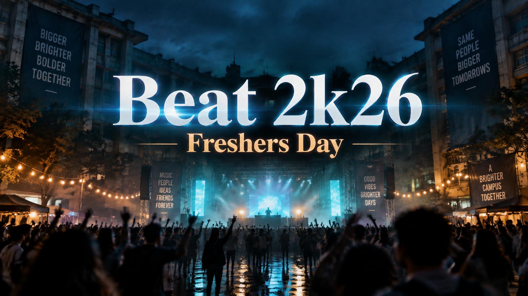 "Beat 2k26 - Freshers Day" — Cinematic Netflix | AI Text Effect Generator