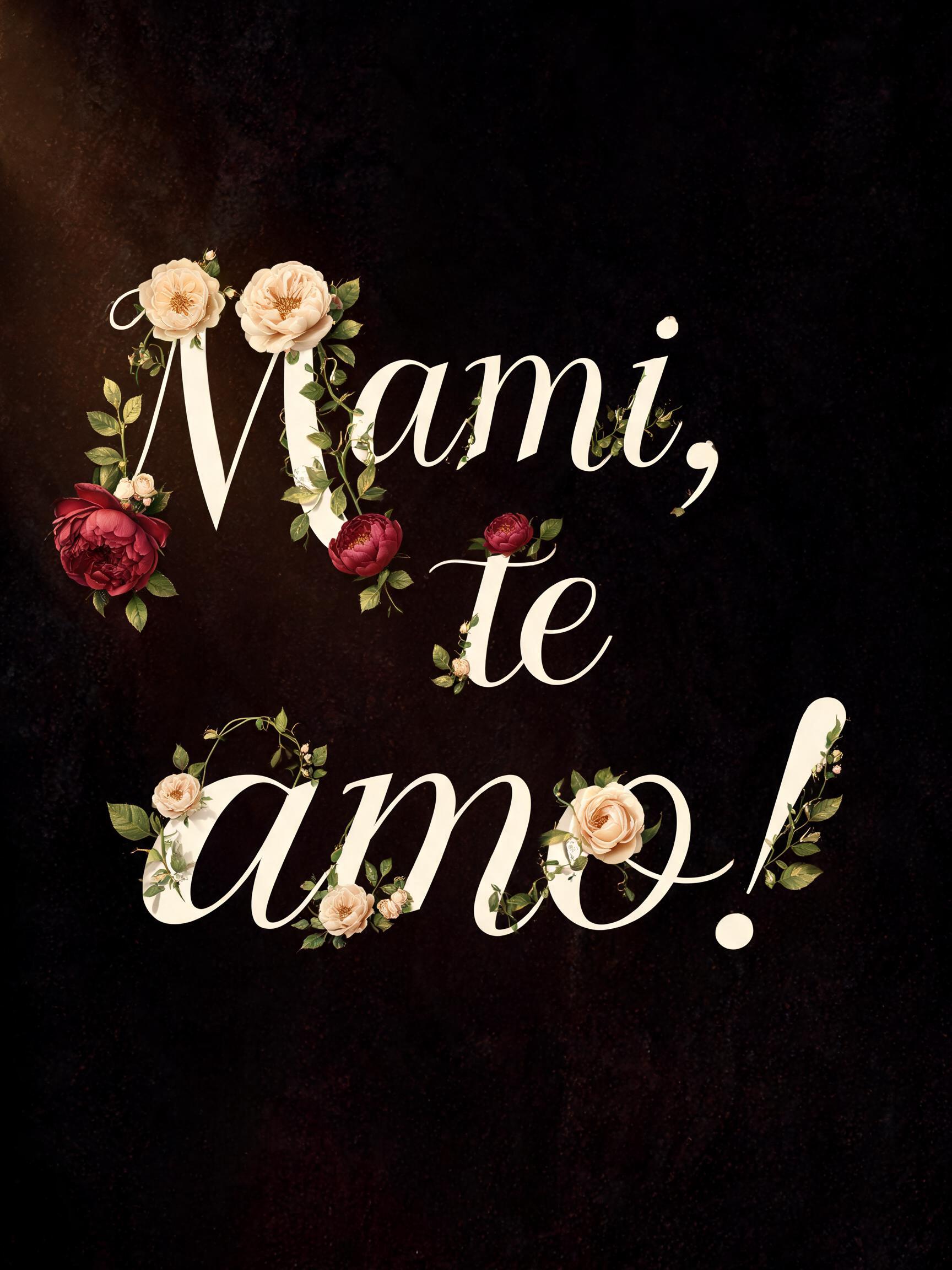 "Mami, te amo!" — Floral | AI Text Effect Generator