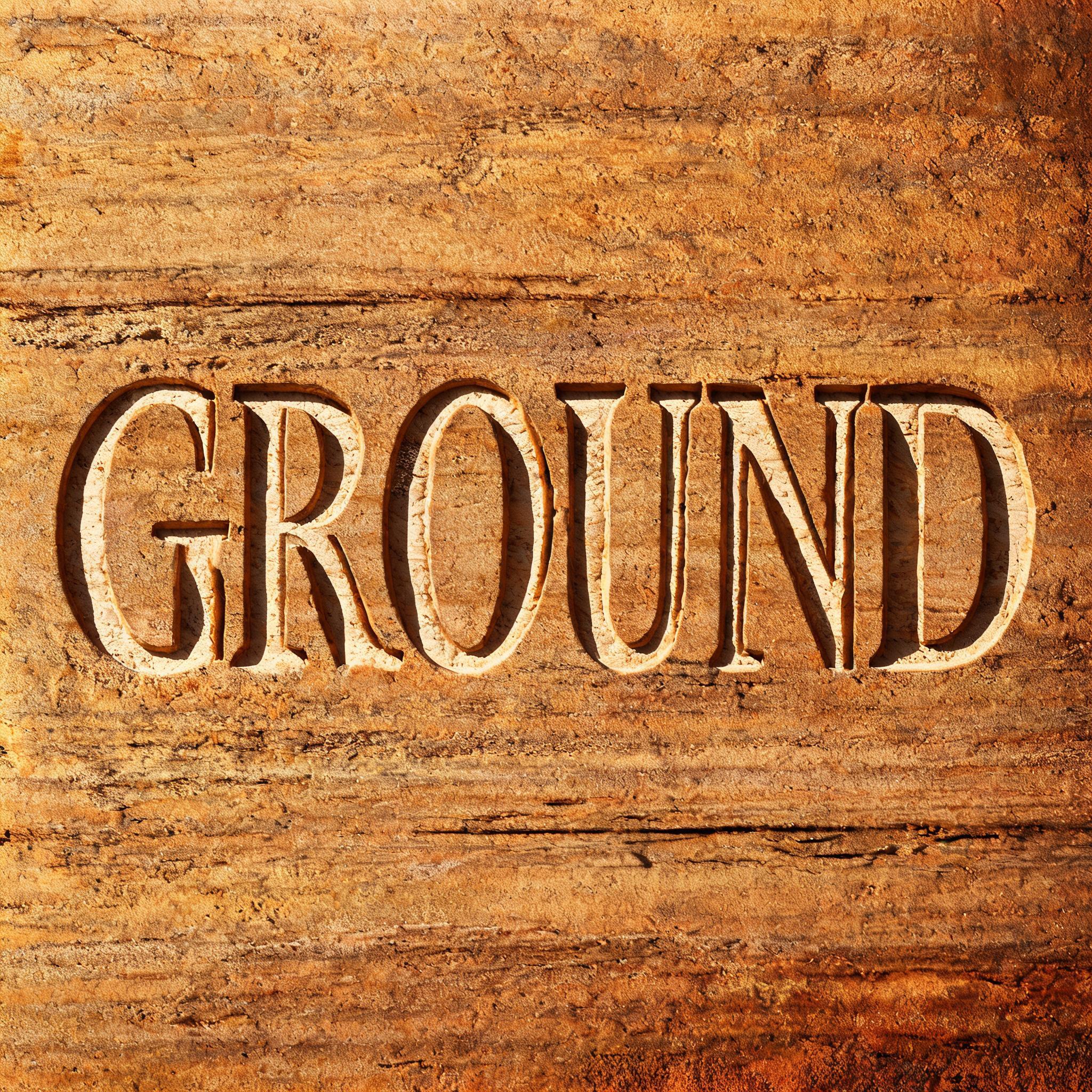 "Ground" — Sand Stone | AI Text Effect Generator