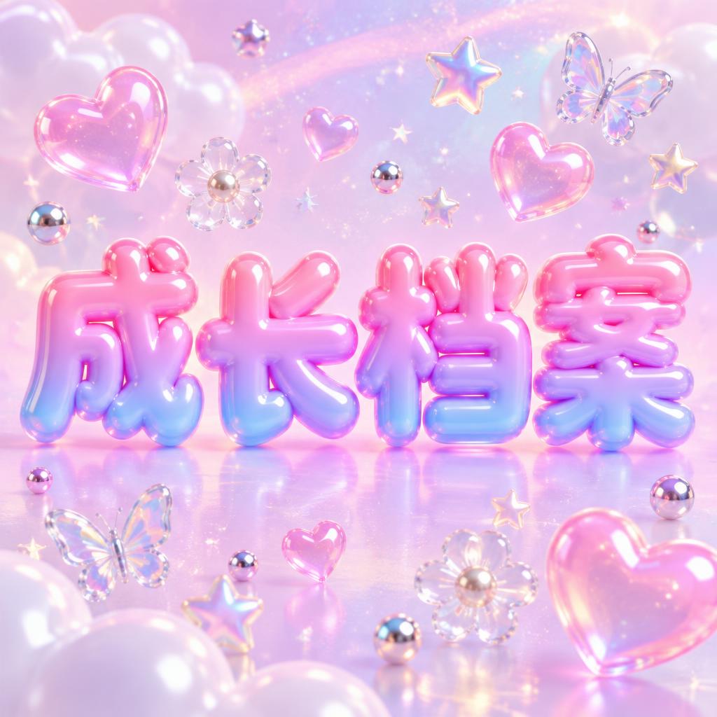 "成长档案" — Y2k Bubbly | AI Text Effect Generator