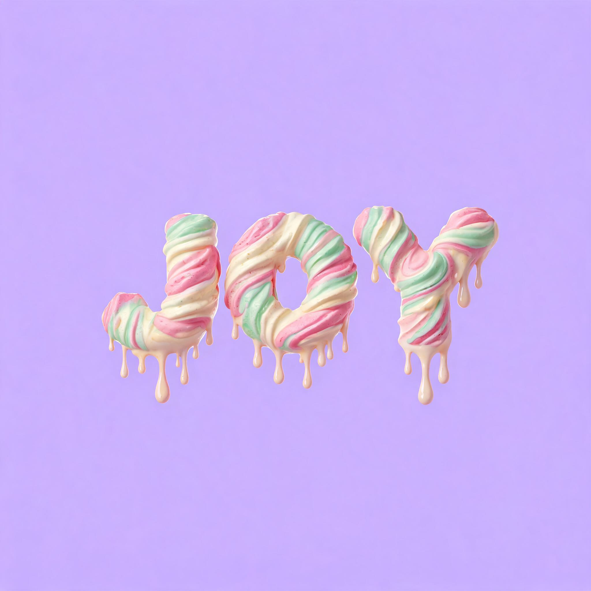"JOY" — Drip Font Ice text effect