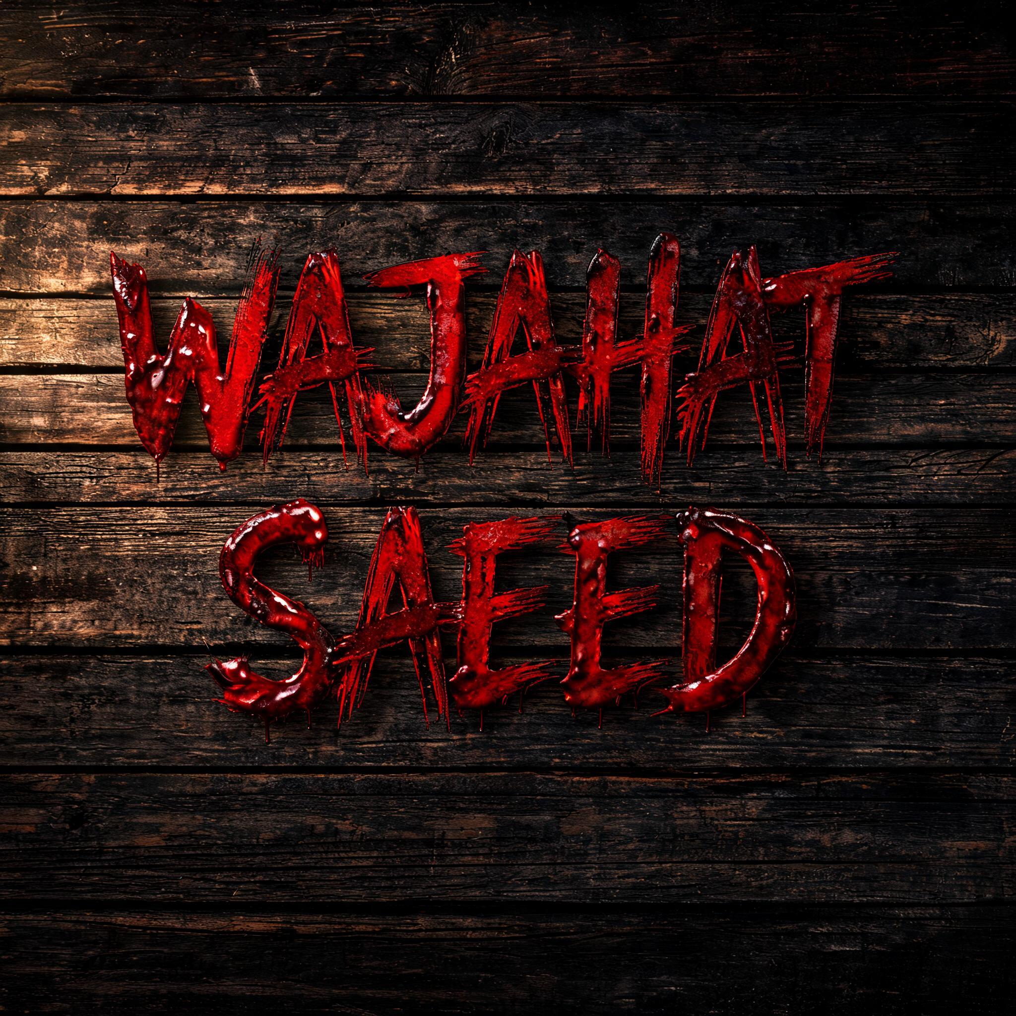 "WAJAHAT SAEED" — Drip Font Blood | AI Text Effect Generator
