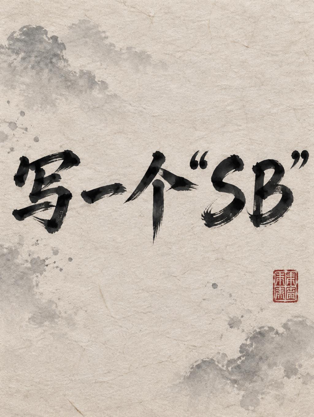 "写一个"SB"" — Brush Chinese Ink | AI Text Effect Generator