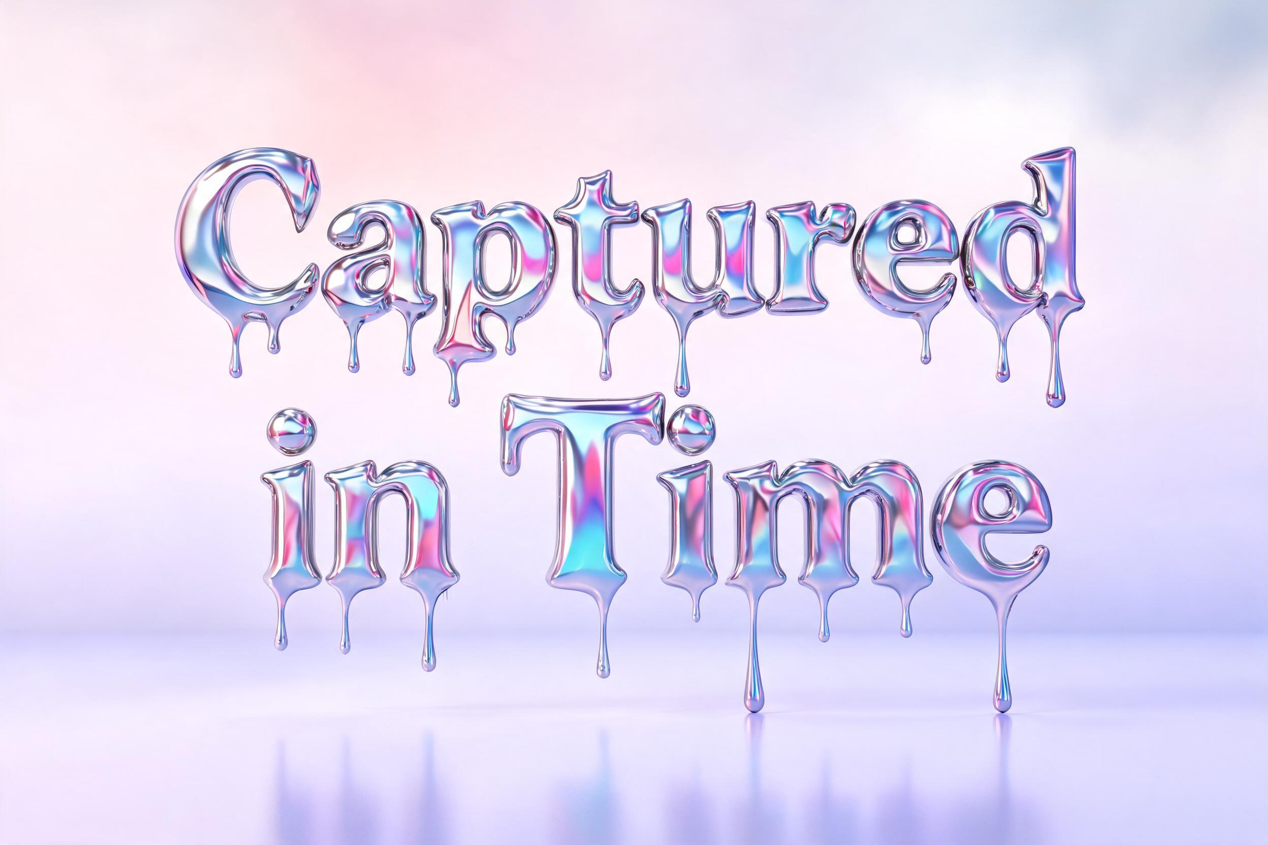 "Captured in Time" — Y2k Liquid | AI Text Effect Generator