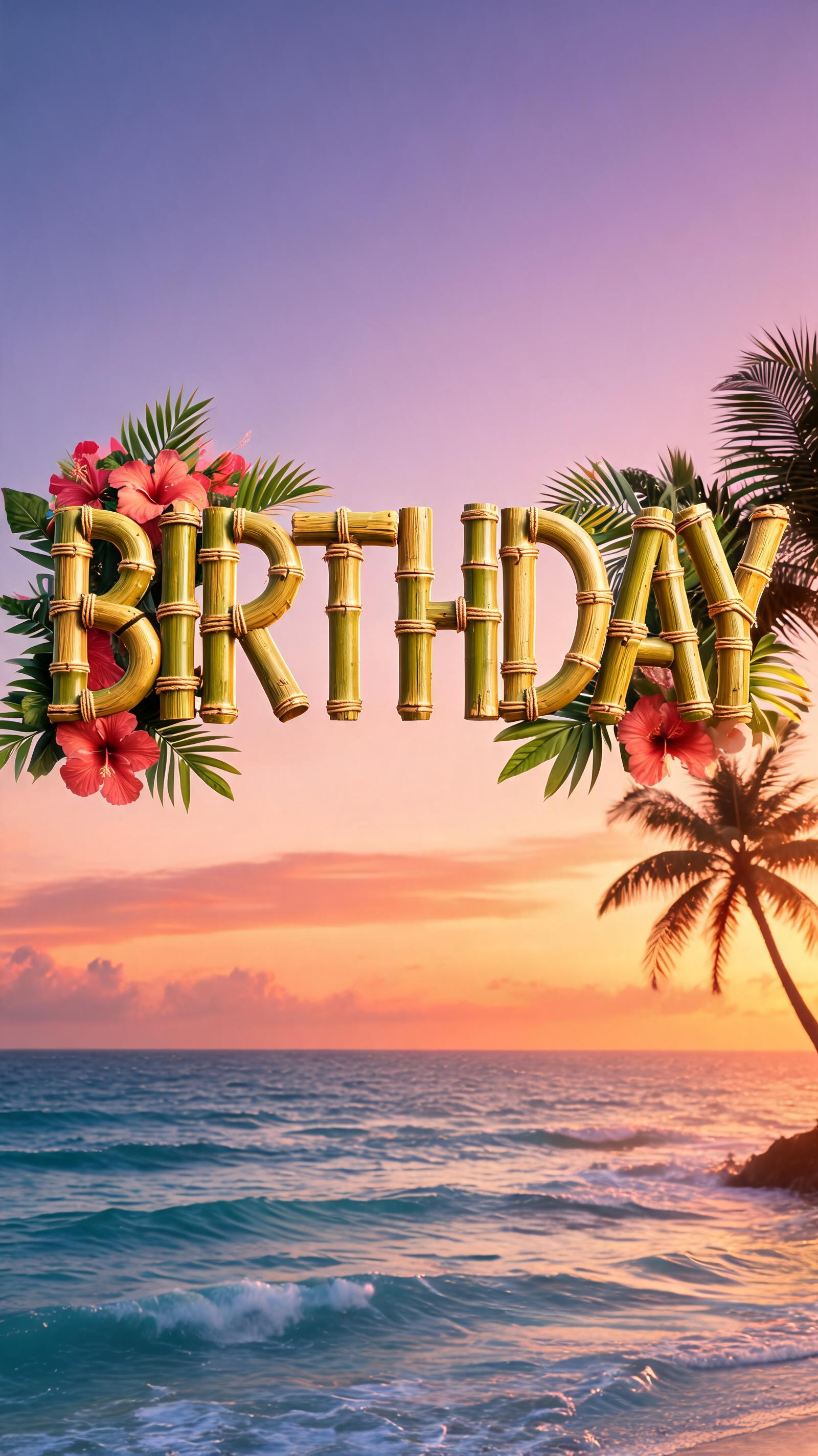 "Birthday" — Hawaiian | AI Text Effect Generator