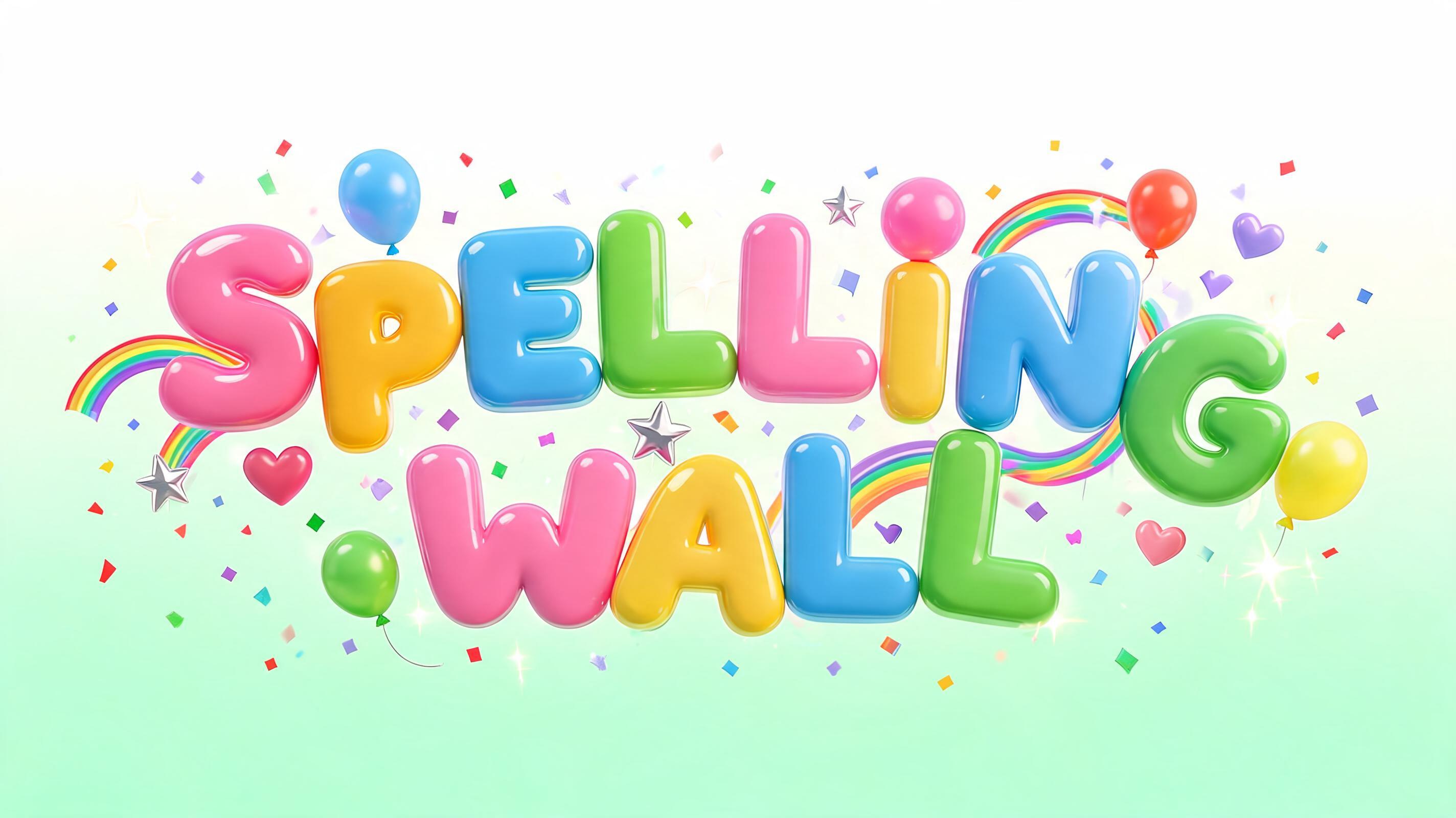 "SPELLING WALL" — Kids Gift text effect