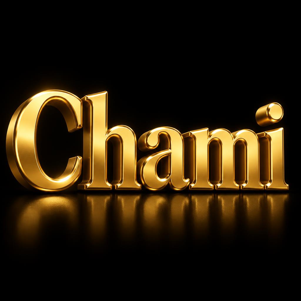 "Chami" — 3d Bold Gold | AI Text Effect Generator