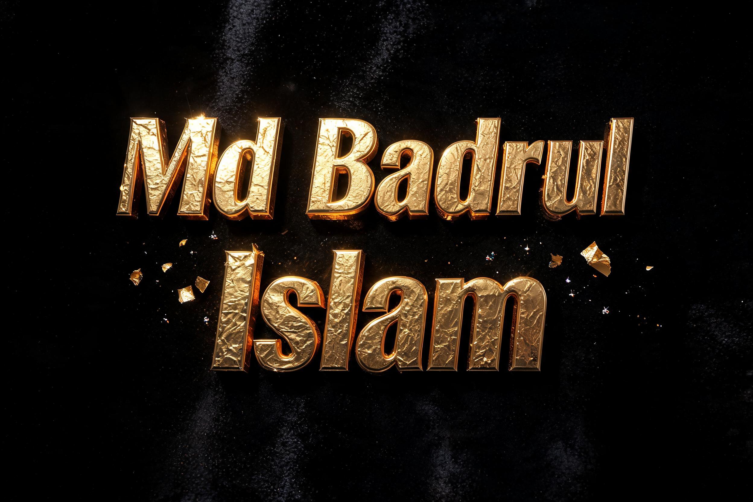 "Md Badrul Islam" — Luxury Gold | AI Text Effect Generator