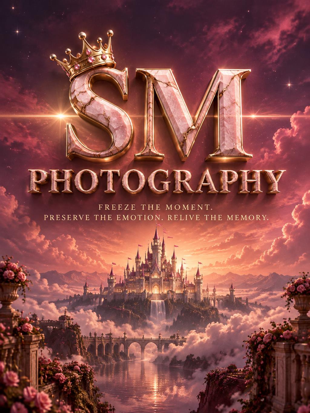 "SM PHOTOGRAPHY
Freeze the moment. Preserve the emotion. Relive the memory." — Cinematic text effect