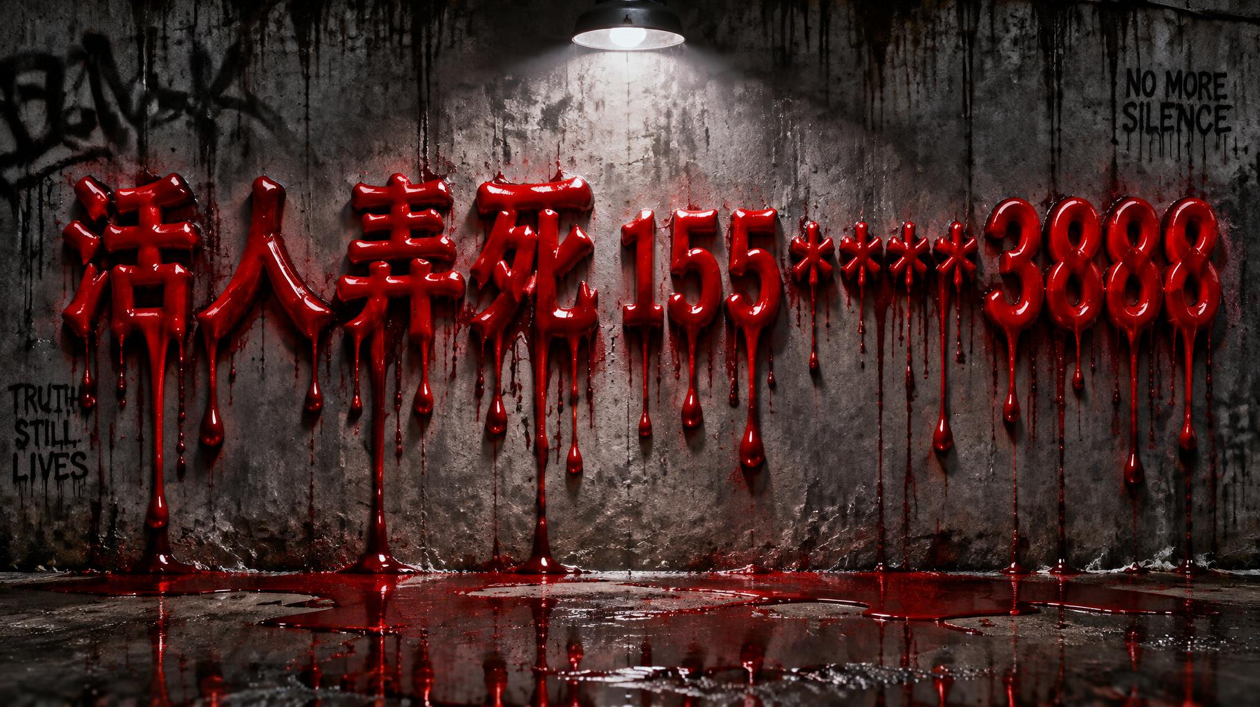 "活人弄死 155****3888" — Drip Font | AI Text Effect Generator