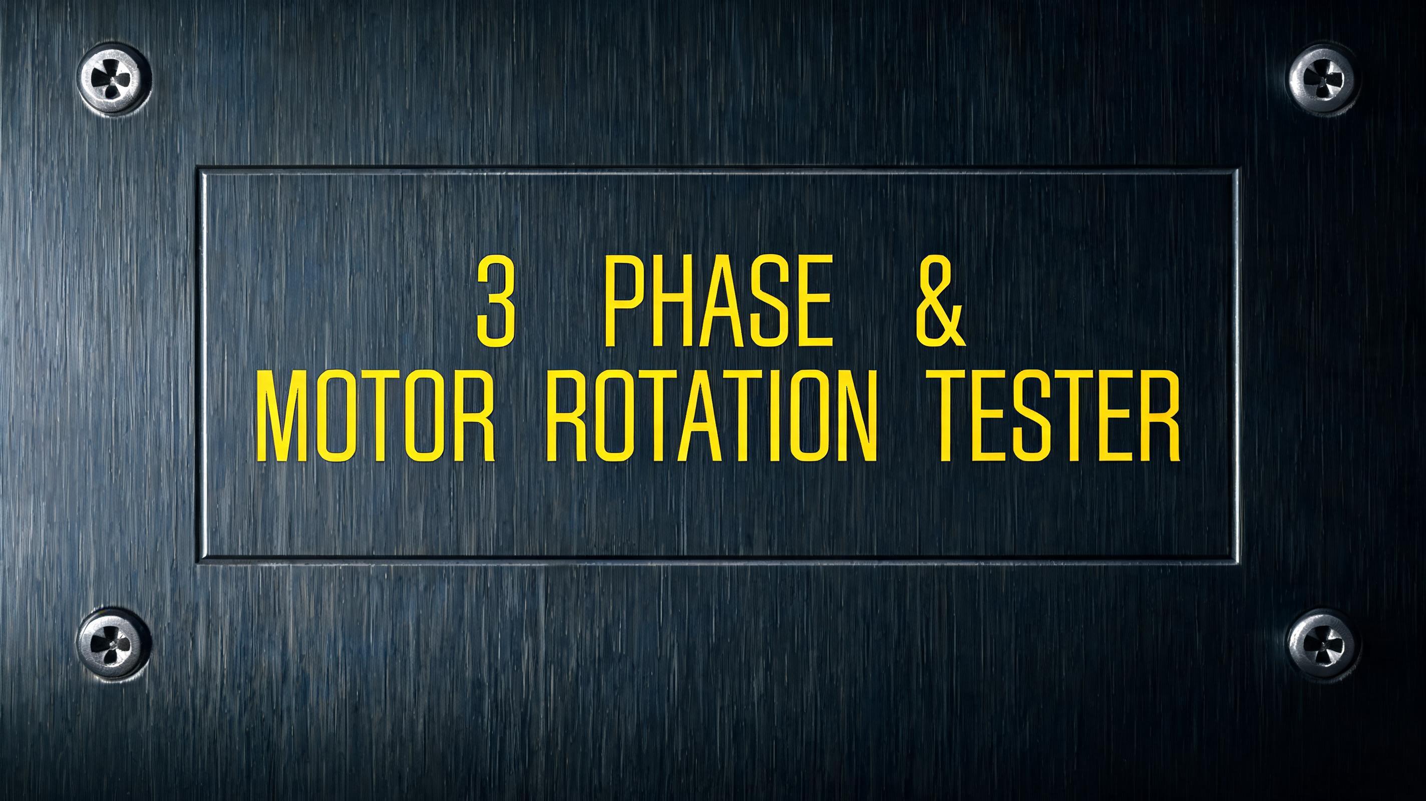 "3  PHASE  &  MOTOR  ROTATION  TESTER" —  | AI Text Effect Generator