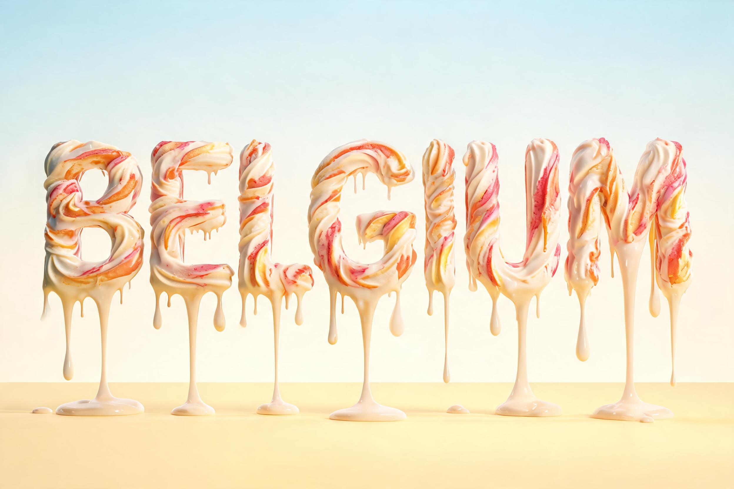 "Belgium" — Drip Font Ice text effect