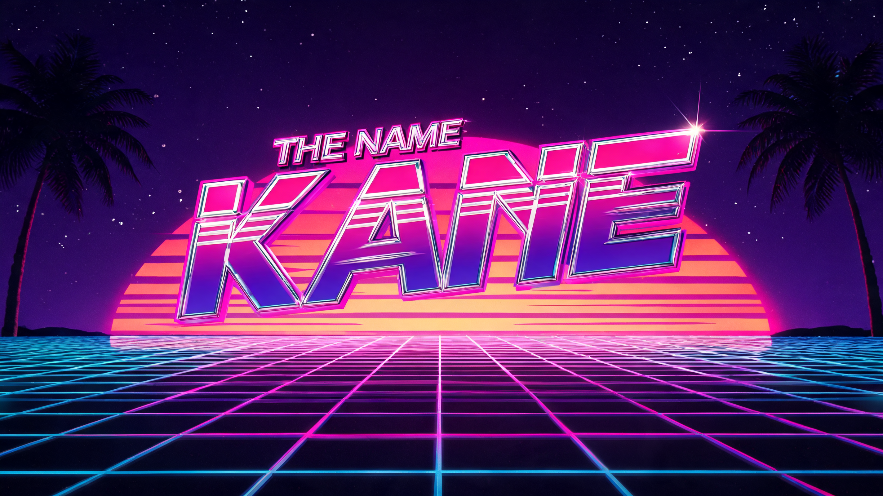 "The name Kane 
" — Cyberpunk Synthwave text effect