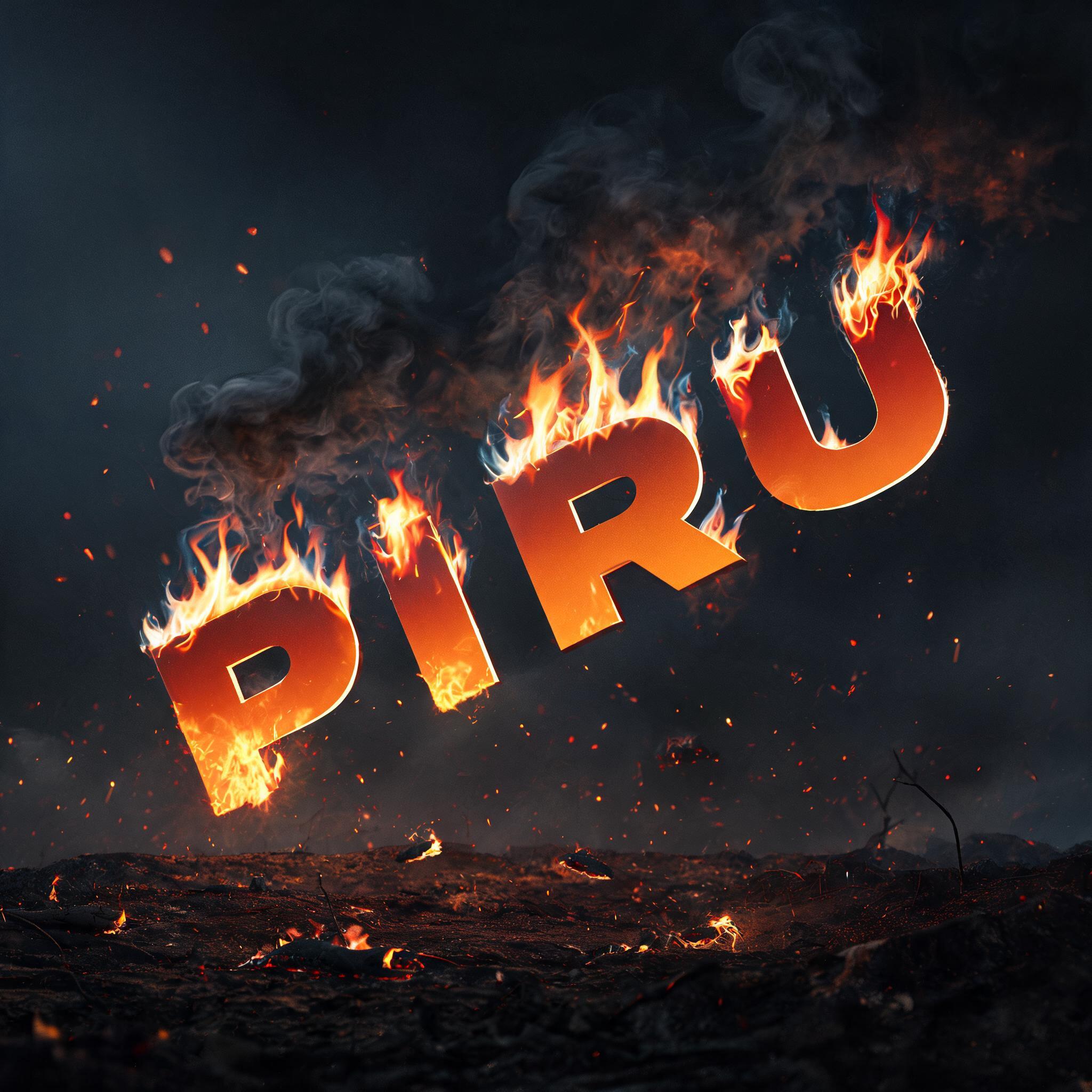 "PIRU" — Fire Smoke | AI Text Effect Generator