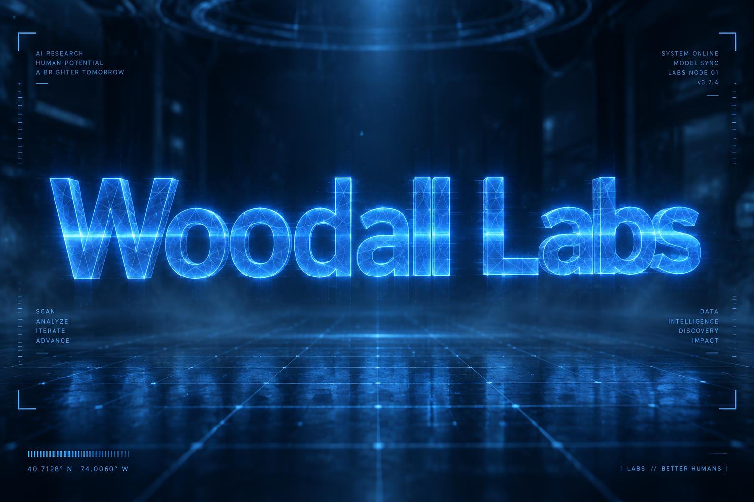 "Woodall Labs" — Futuristic text effect