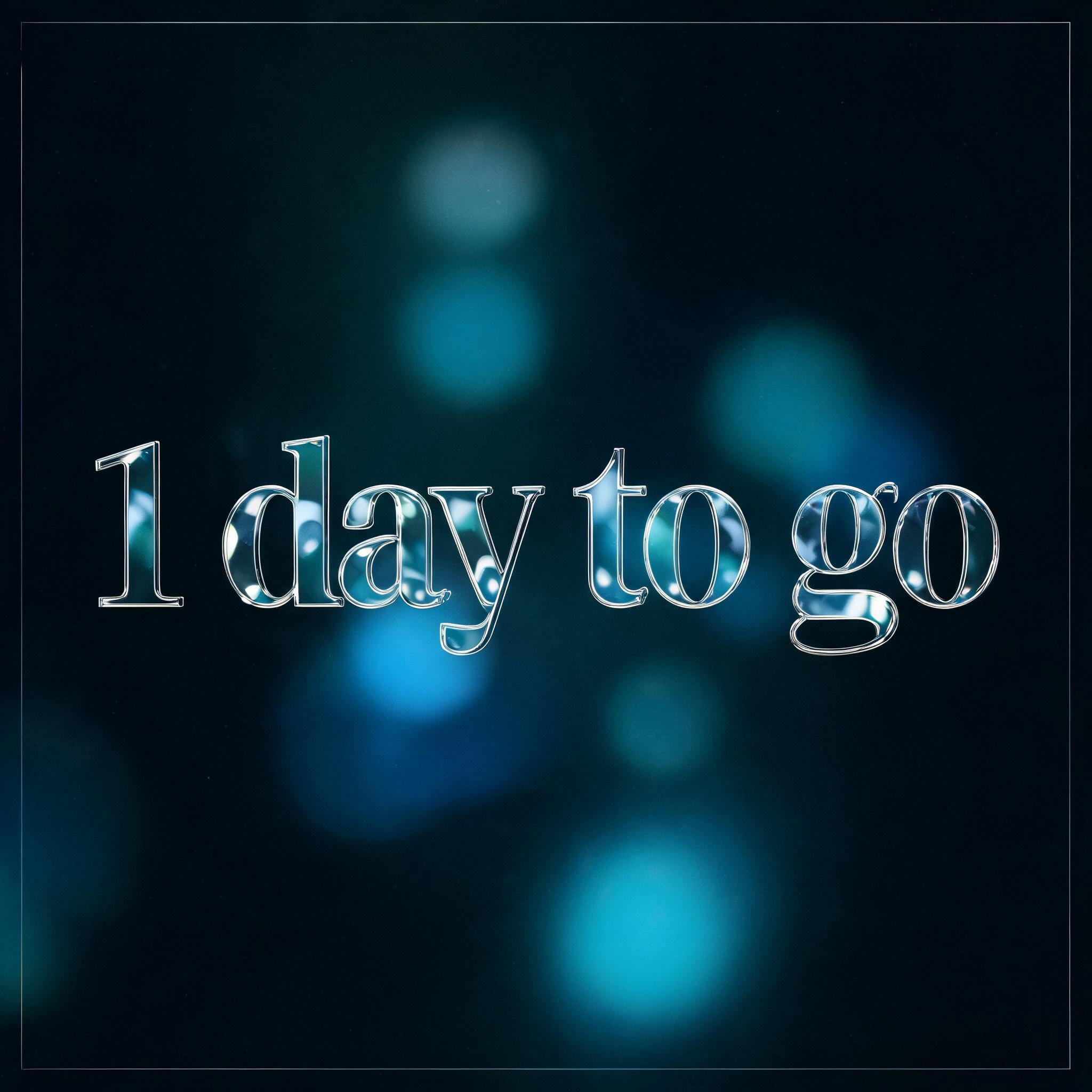 "1 day to go" — Glass Morphism | AI Text Effect Generator