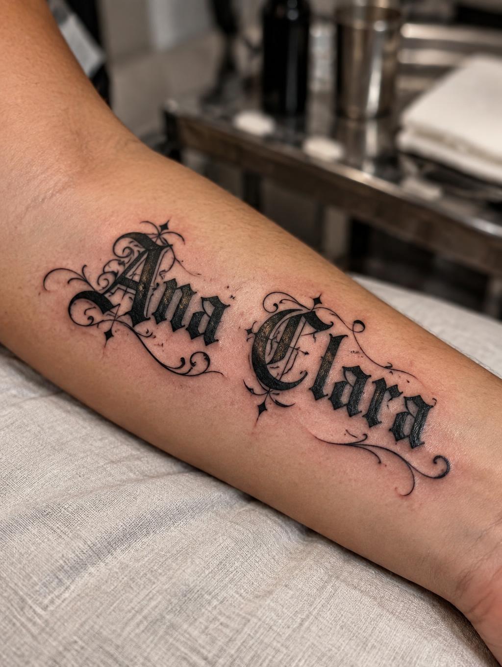 "Ana Clara" — Tattoo | AI Text Effect Generator