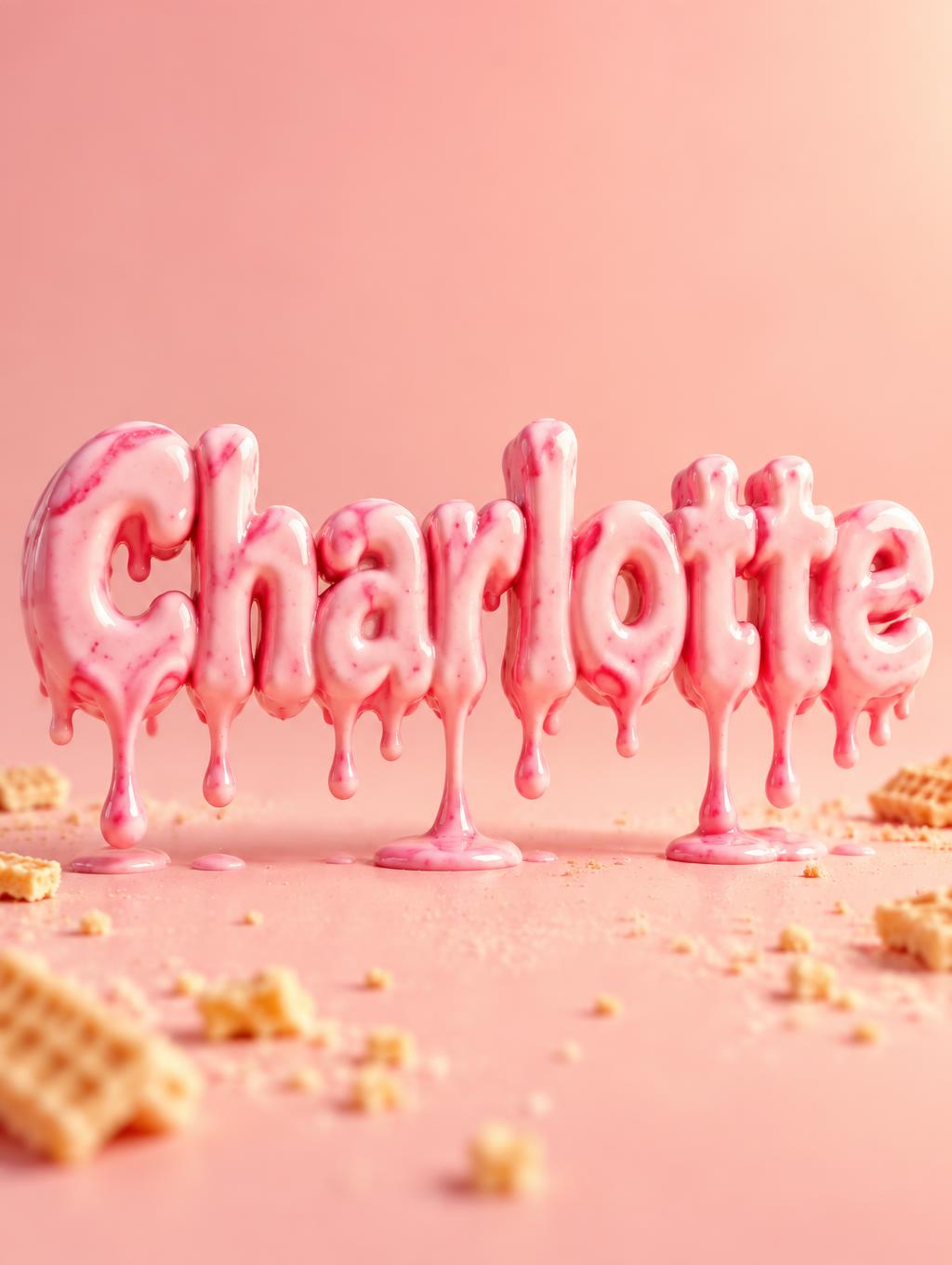 "Charlotte" — Drip Font Ice text effect