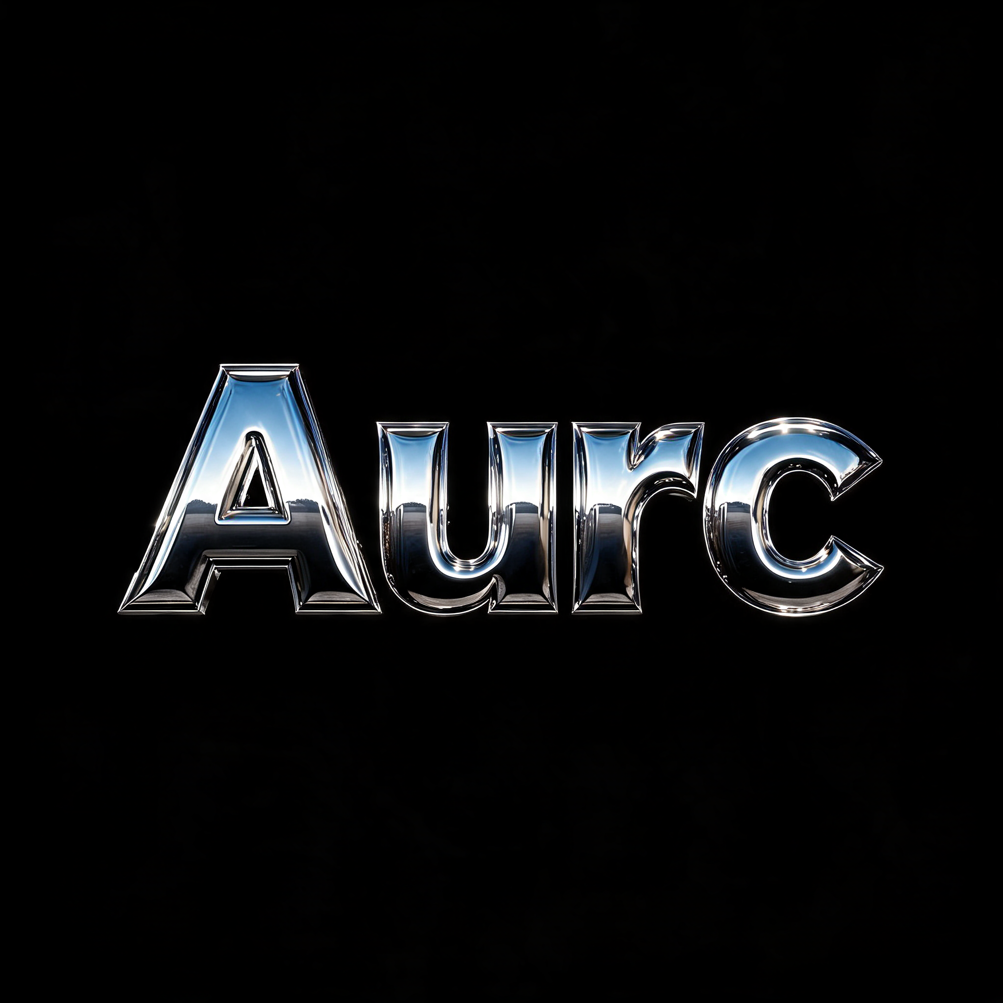 "Aurc" — Chrome Metal 3d | AI Text Effect Generator