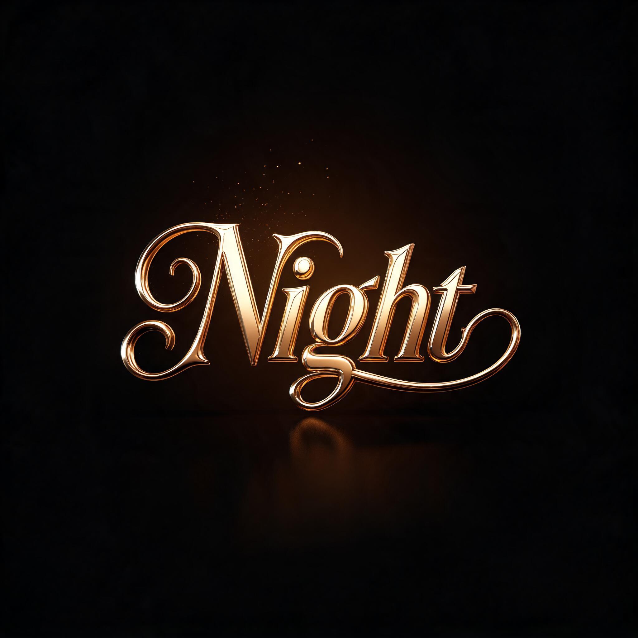 "Night" — 3d Bold Gold | AI Text Effect Generator