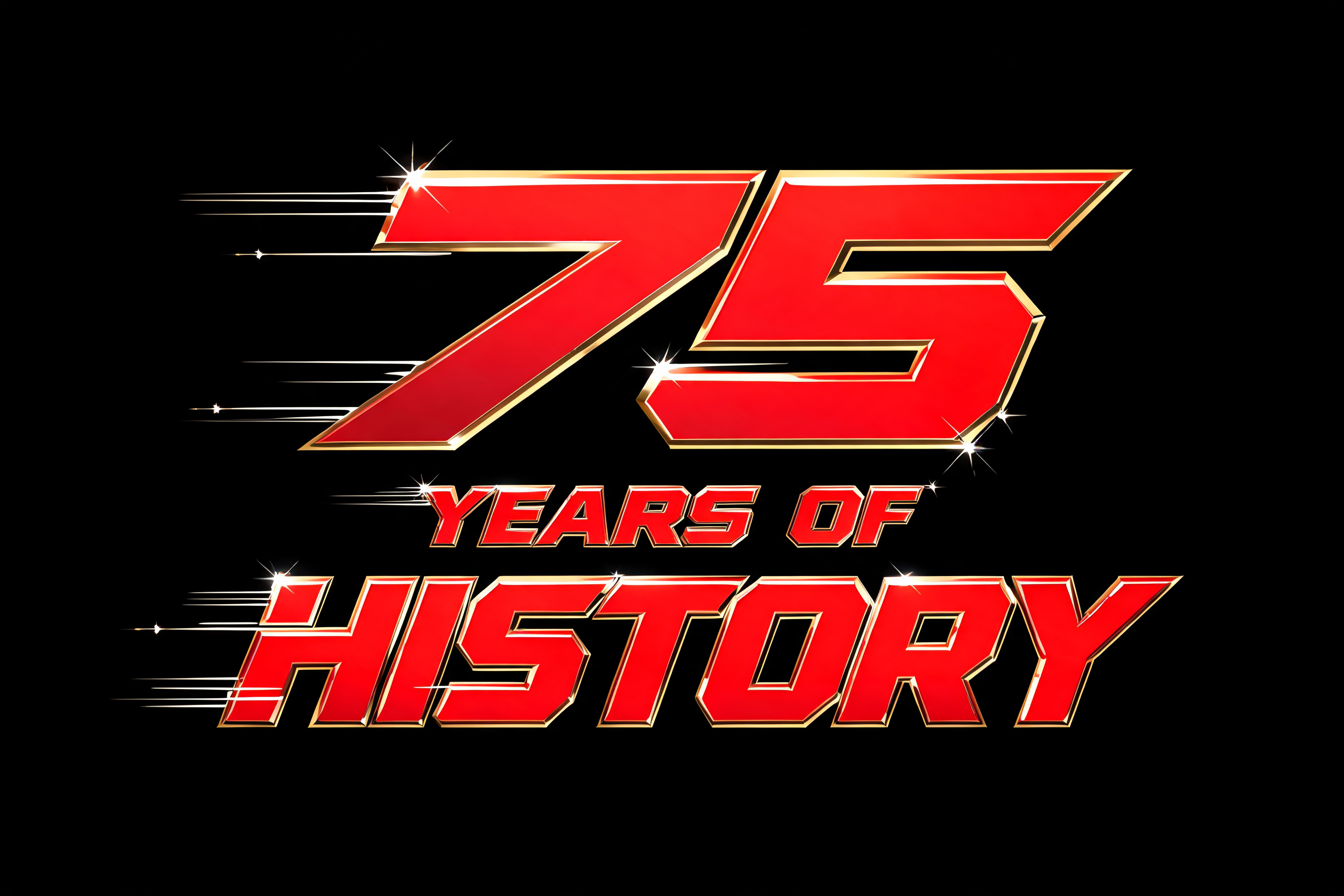 "75 YEARS OF HISTORY" — Racing | AI Text Effect Generator
