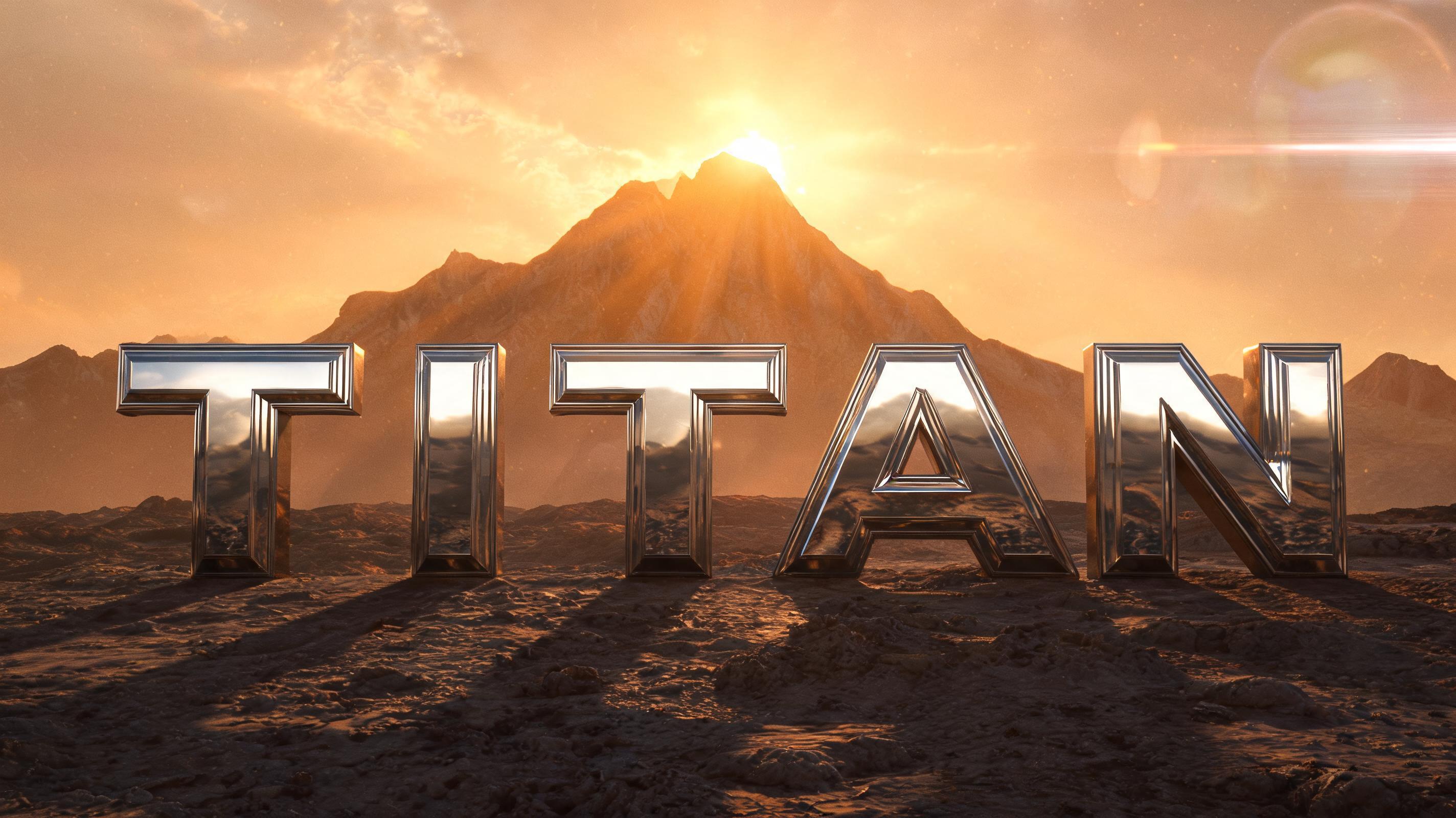 "TITAN" — Chrome Metal 3d | AI Text Effect Generator