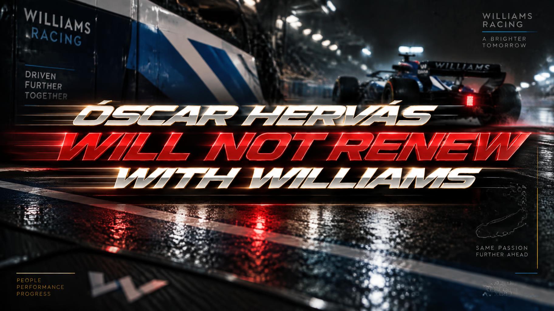 "ÓSCAR HERVÁS WILL NOT RENEW WITH WILLIAMS" — Racing | AI Text Effect Generator