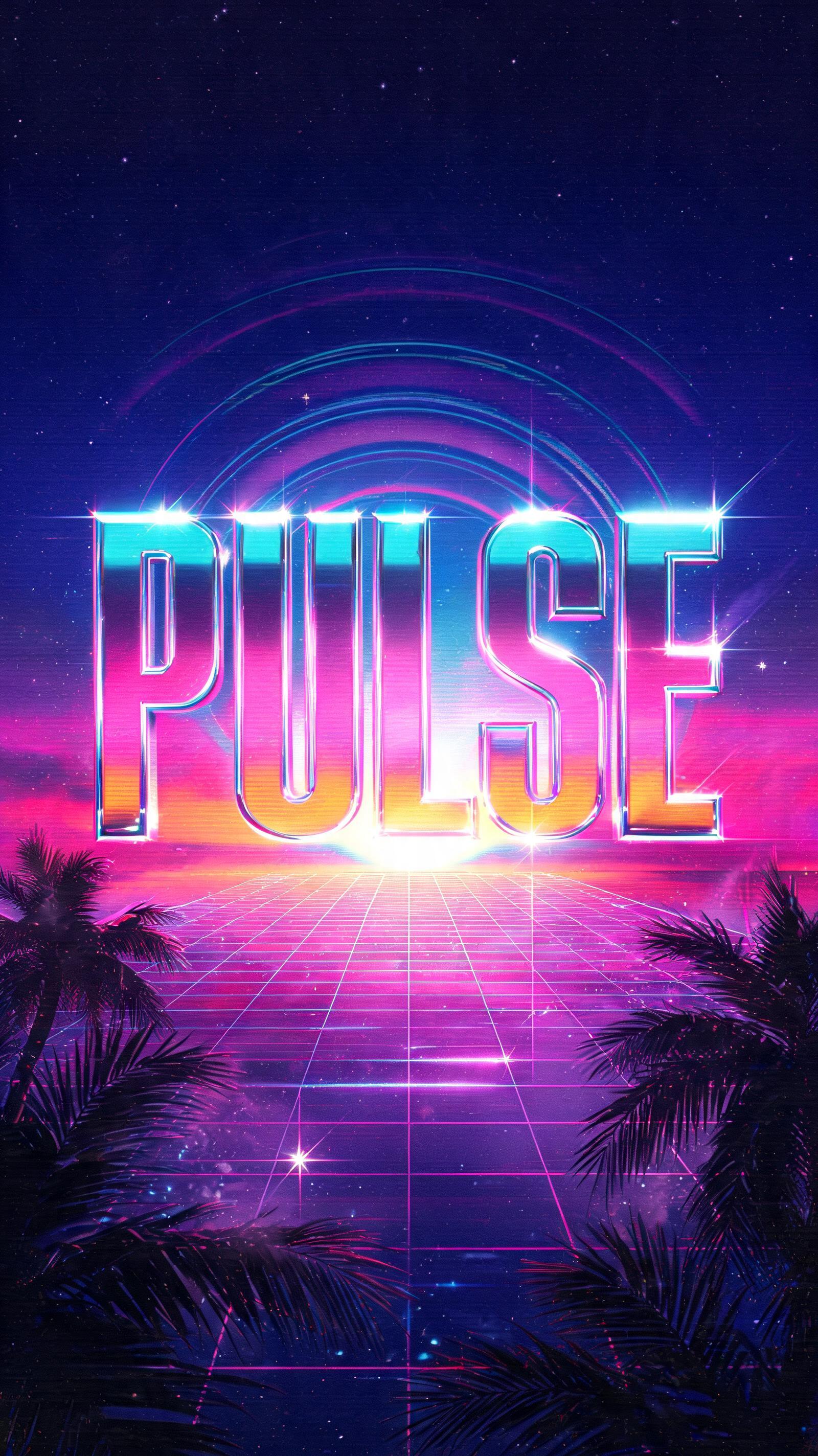"Pulse" — Synthwave text effect