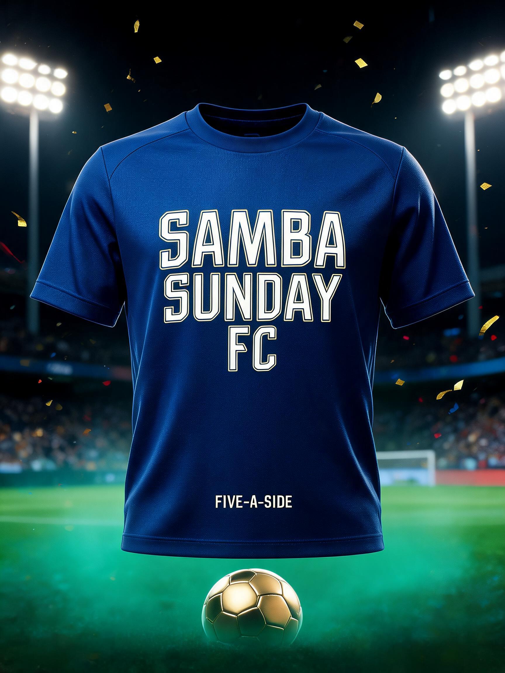 "SAMBA
SUNDAY
FC
FIVE-A-SIDE" — Sports Football | AI Text Effect Generator