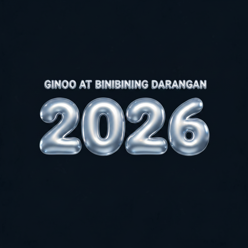 "GINOO AT BINIBINING DARANGAN 2026" — Chrome Metal 3d | AI Text Effect Generator