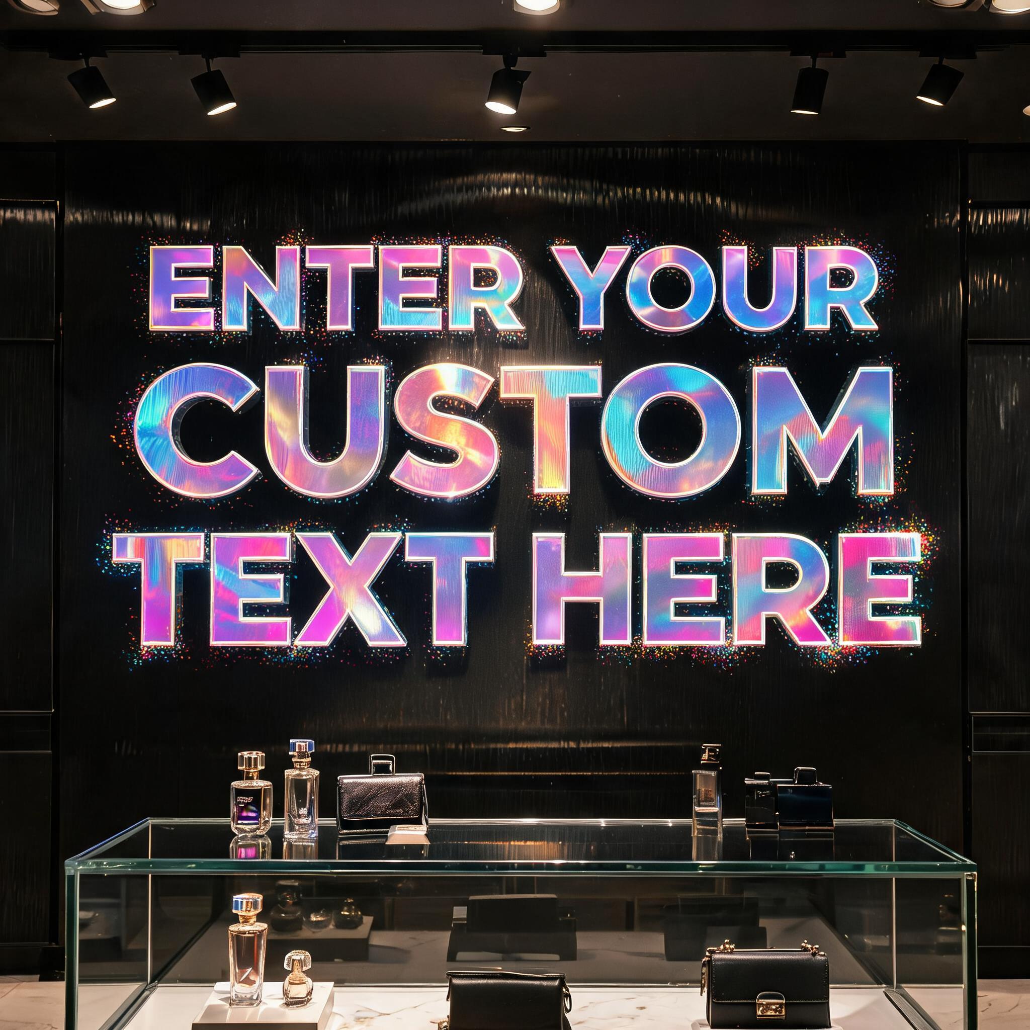 "ENTER YOUR CUSTOM TEXT HERE" — Holographic | AI Text Effect Generator