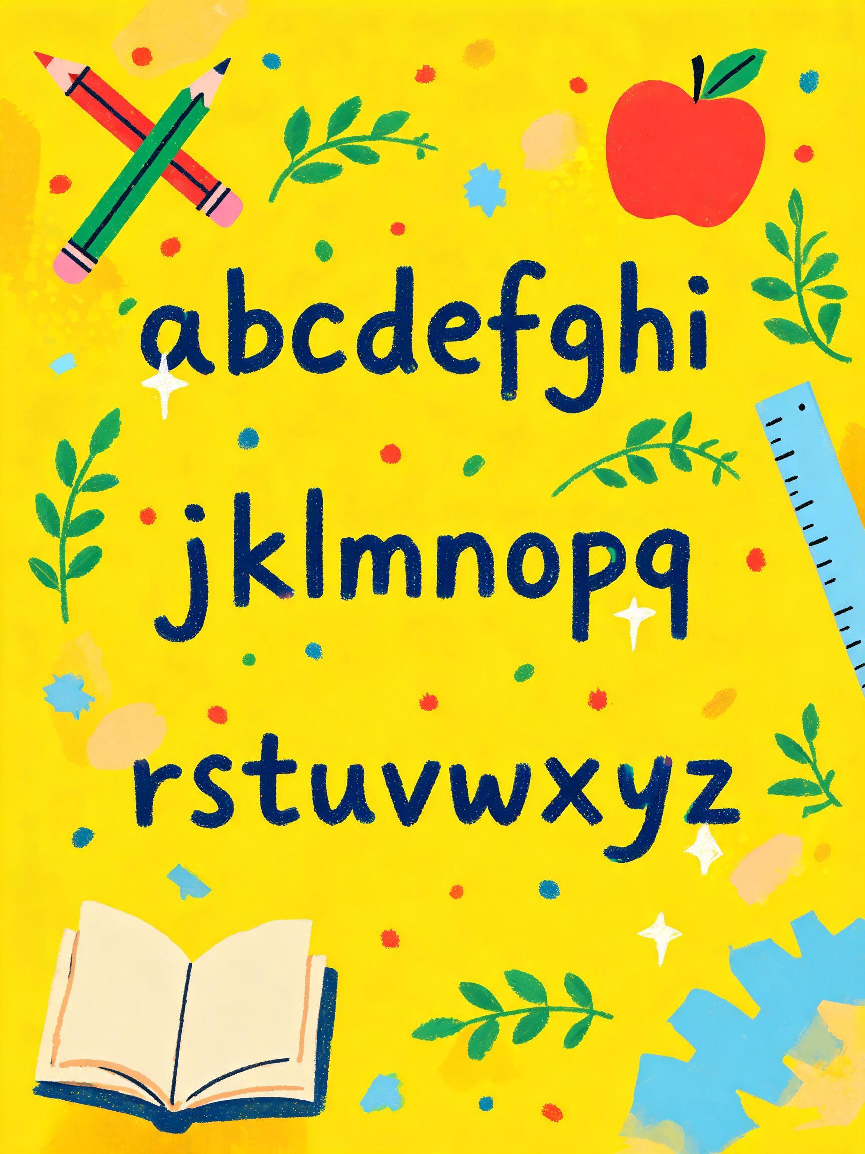 "a b c d e f g h i
j k l m n o p q
r s t u v w x y z" — Teachers Day text effect