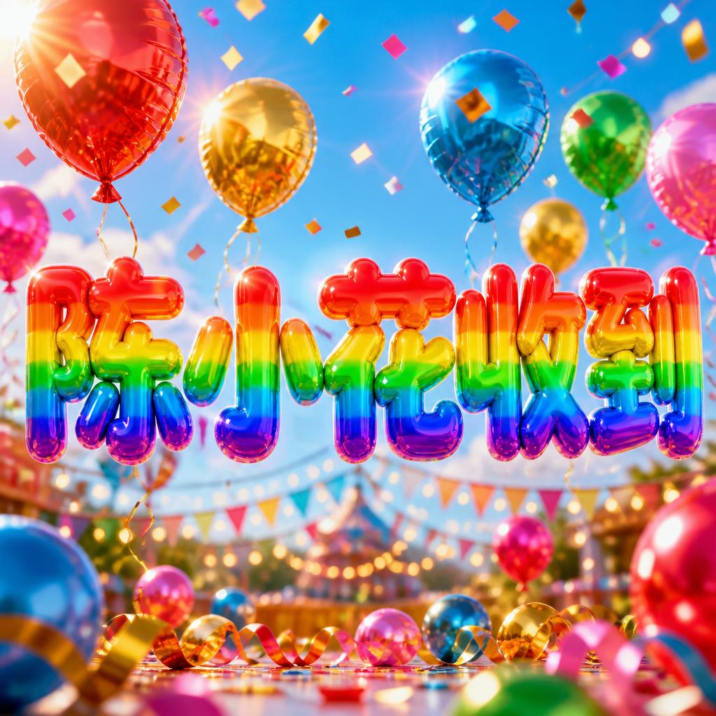 "陈小花收到" — Rainbow | AI Text Effect Generator