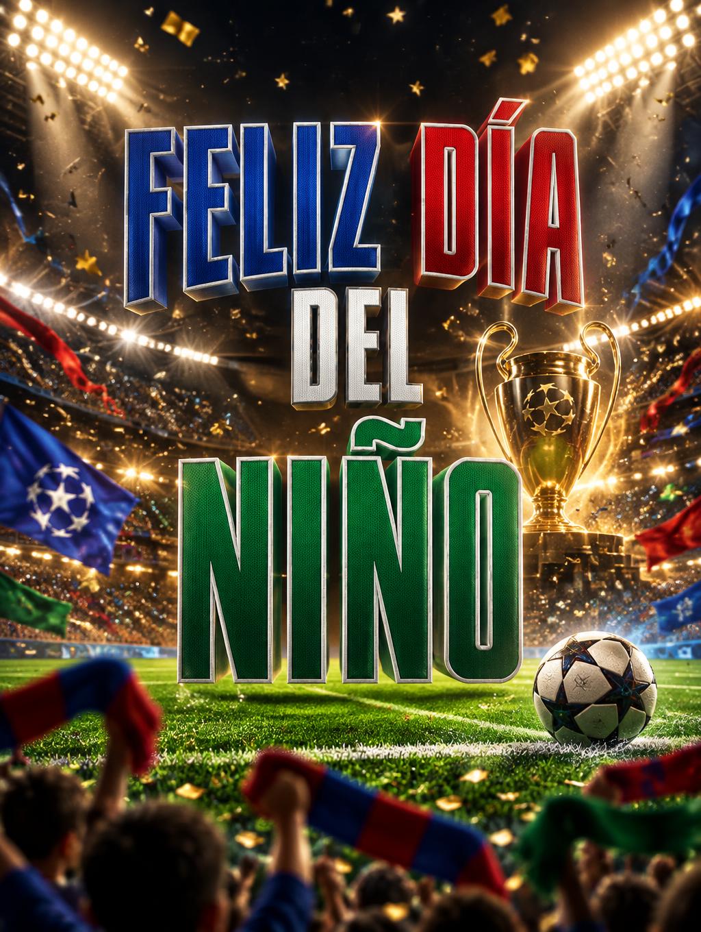 "Feliz día del Niño" — Sports Football | AI Text Effect Generator