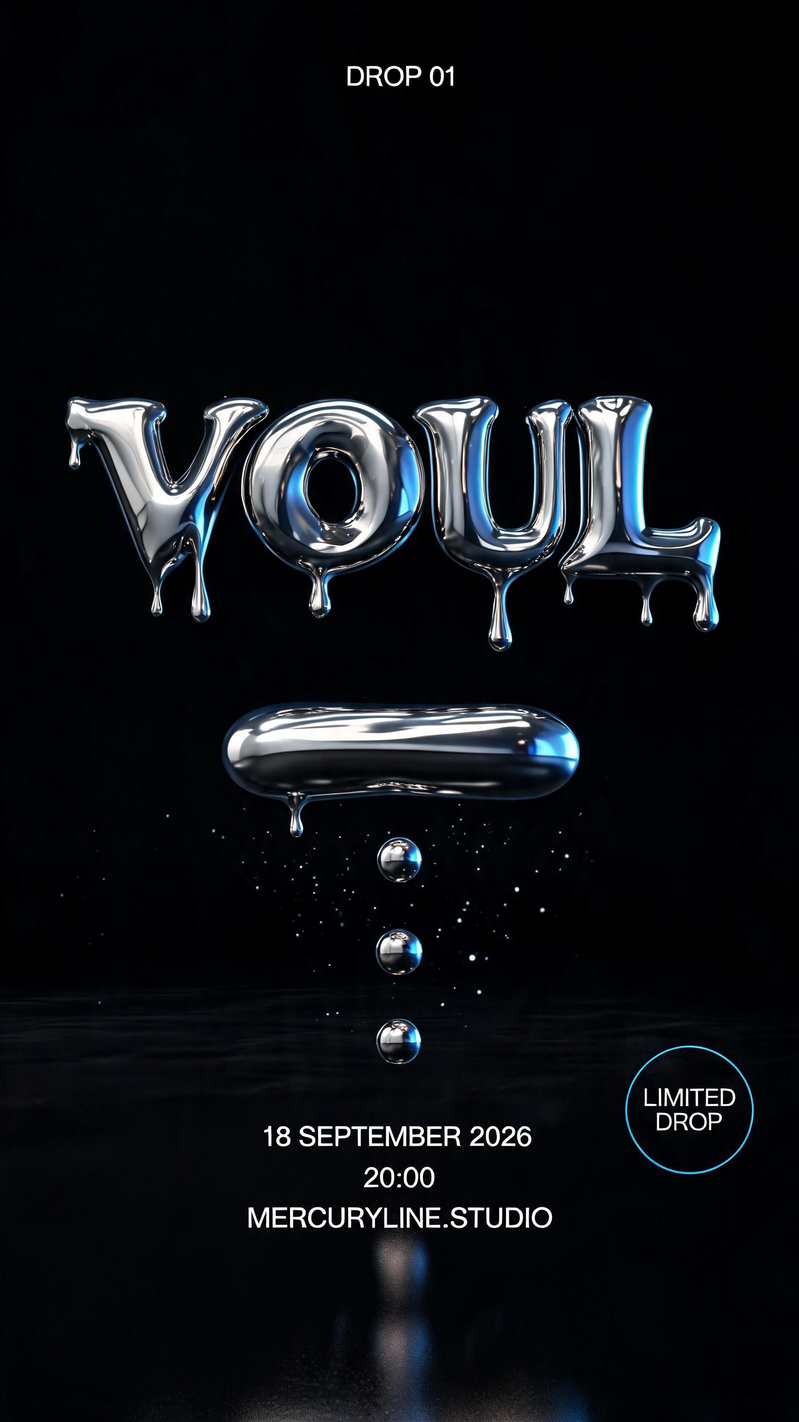 "voul" — Chrome Metal 3d | AI Text Effect Generator