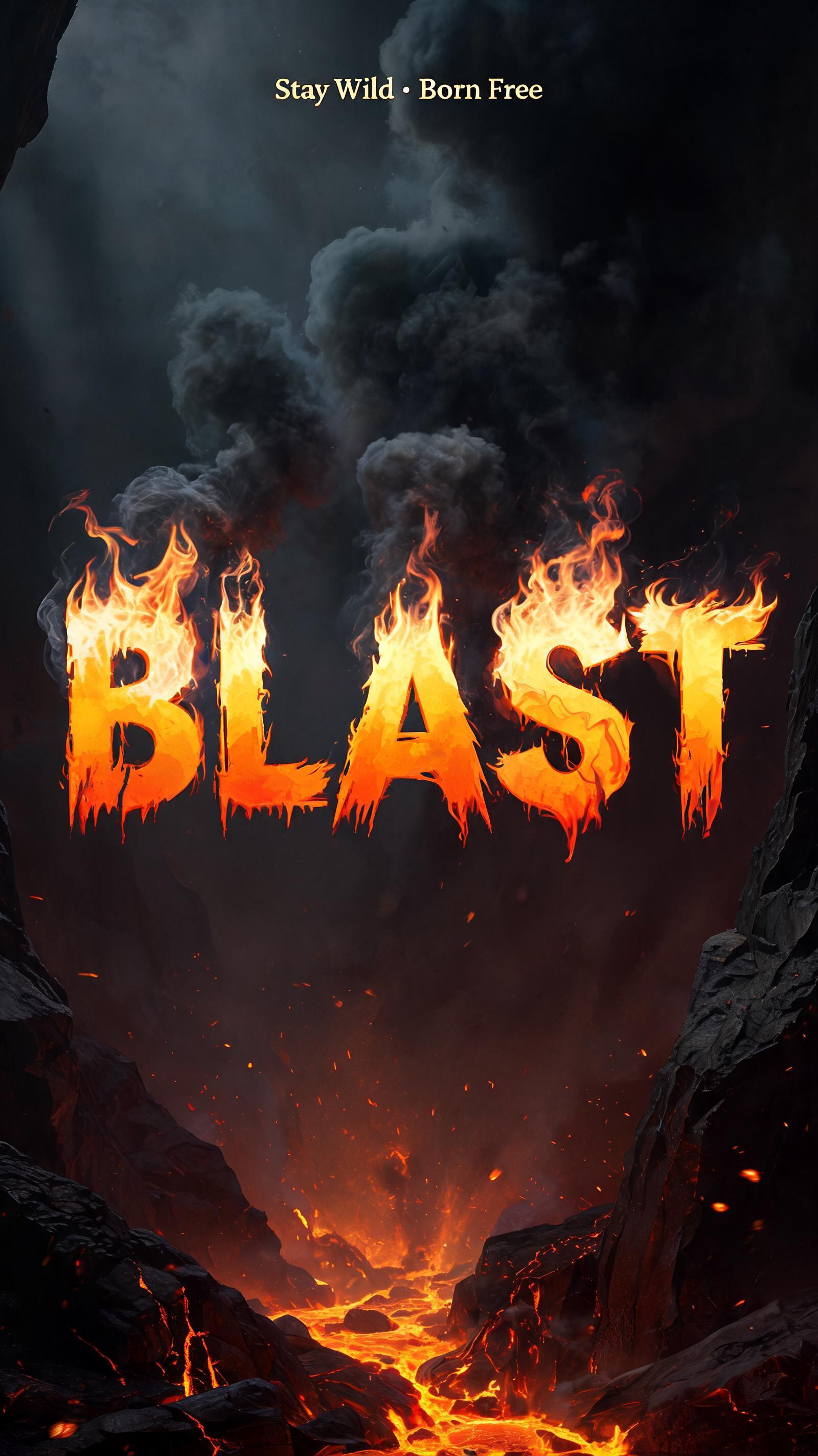 "Blast
Stay Wild · Born Free" — Fire Smoke | AI Text Effect Generator