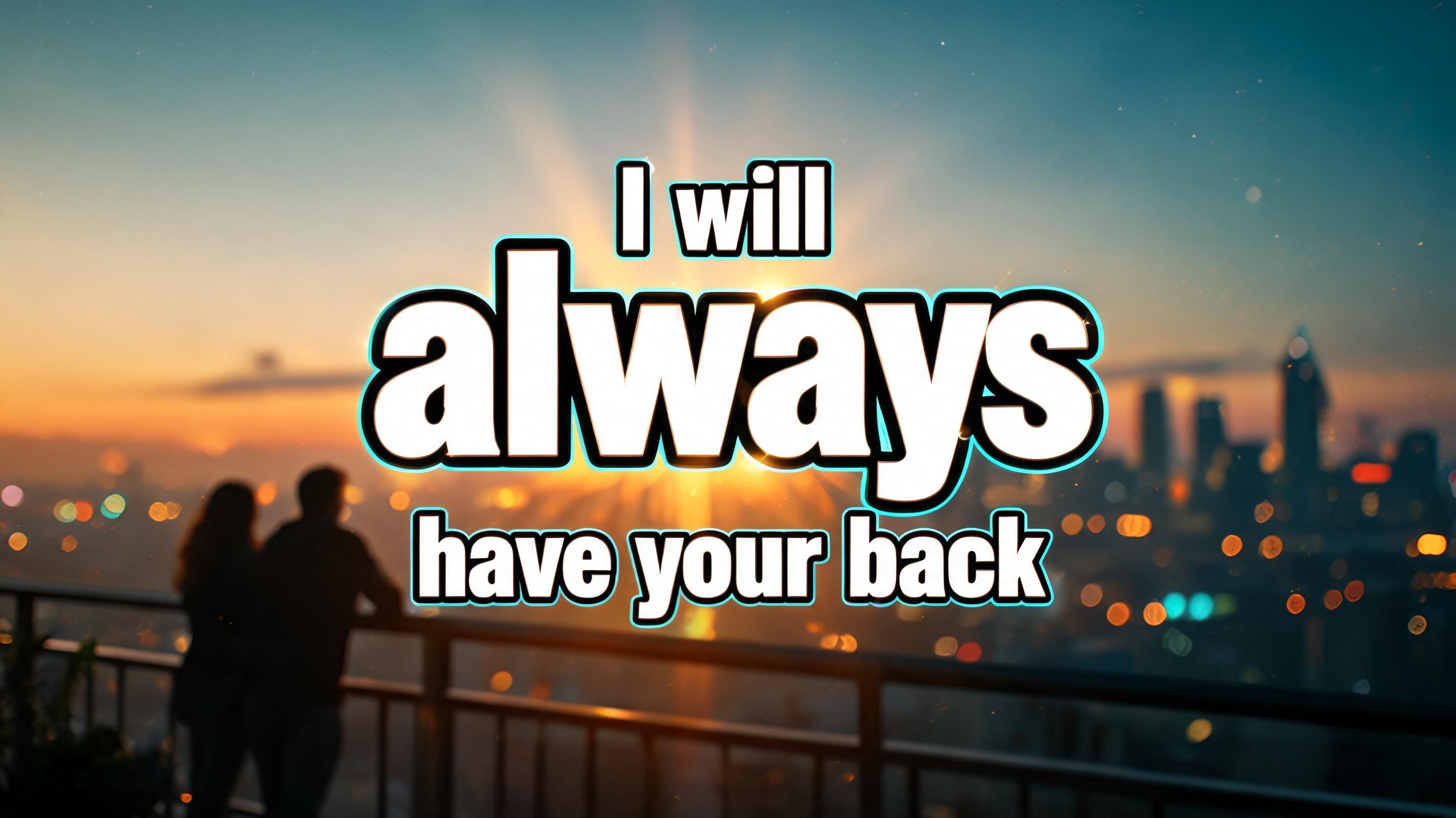I will always have your back