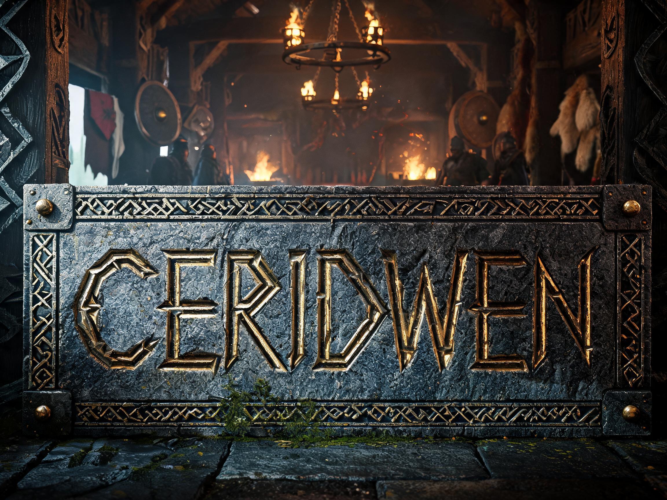 "CERIDWEN" — Viking | AI Text Effect Generator