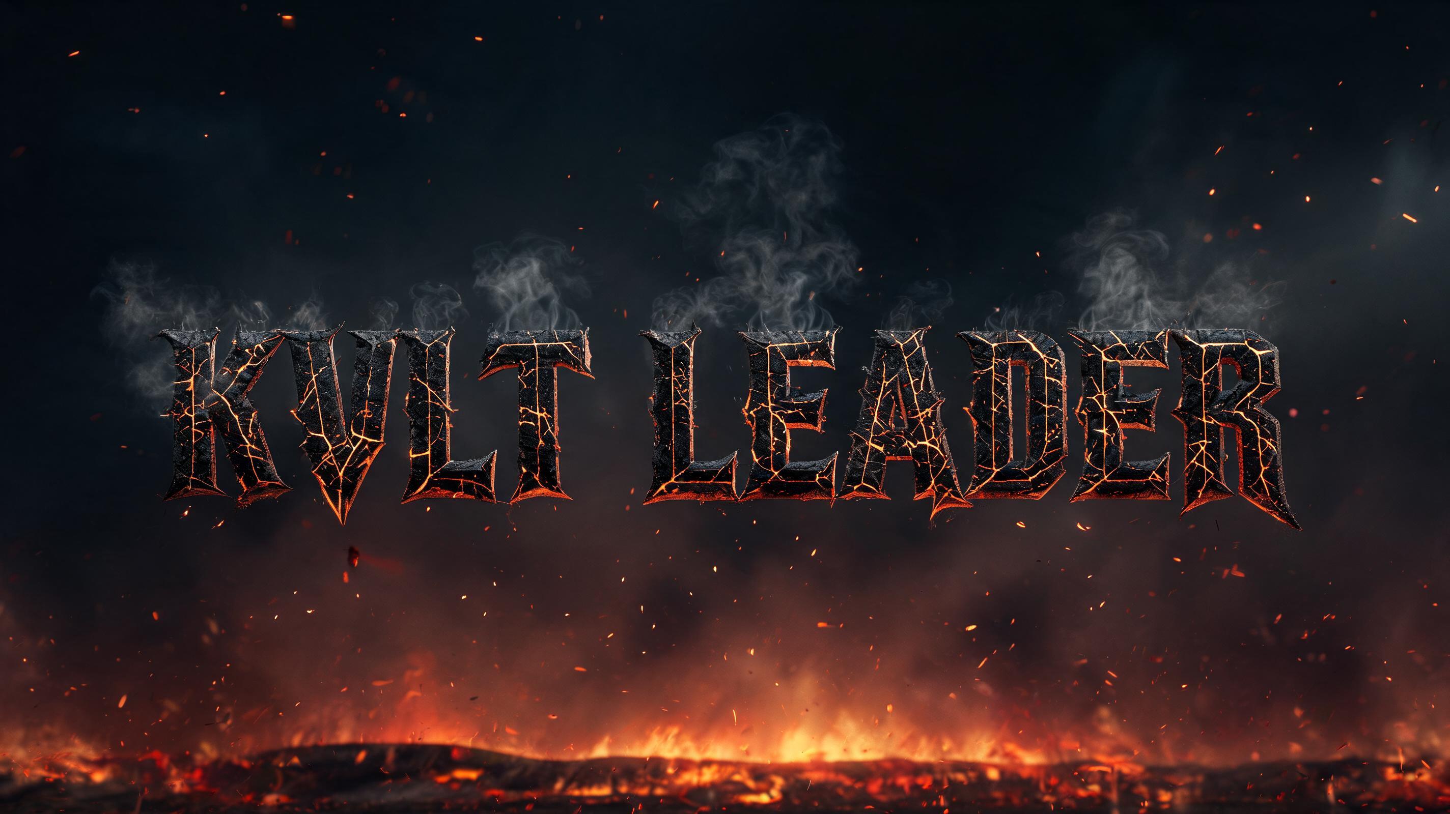 "KVLT LEADER" — Fire Smoke | AI Text Effect Generator