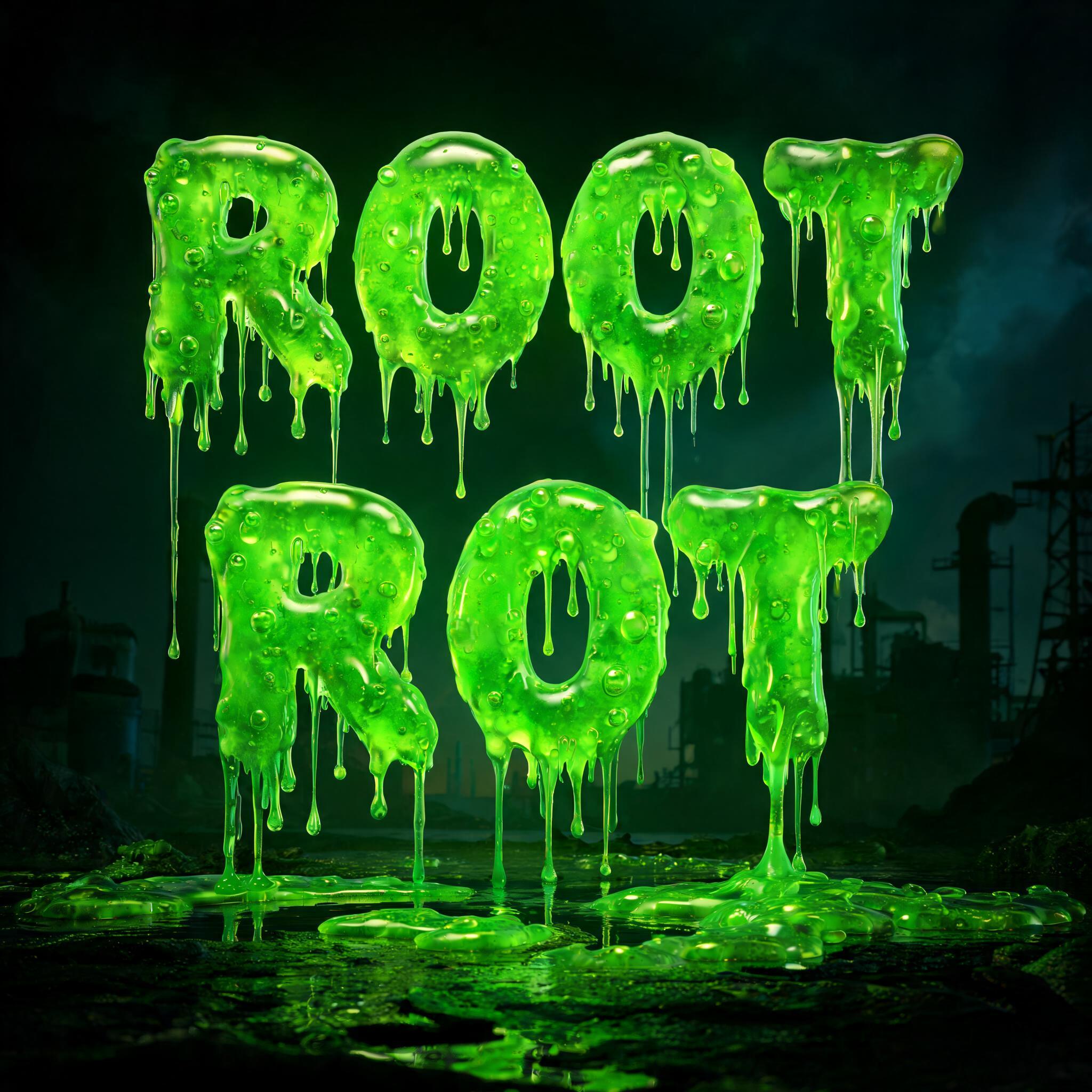 "Root Rot" — Drip Font | AI Text Effect Generator