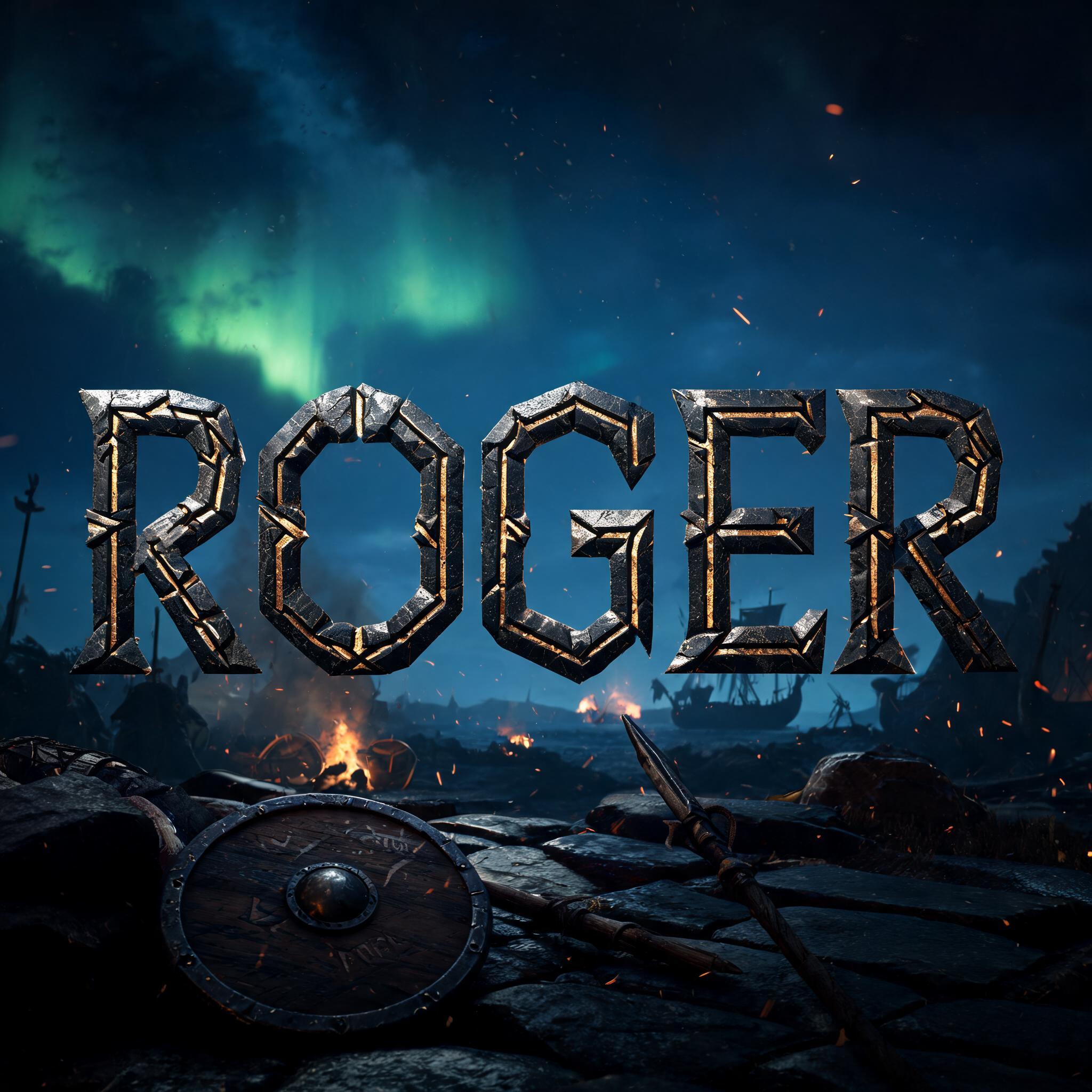 "Roger" — Viking | AI Text Effect Generator