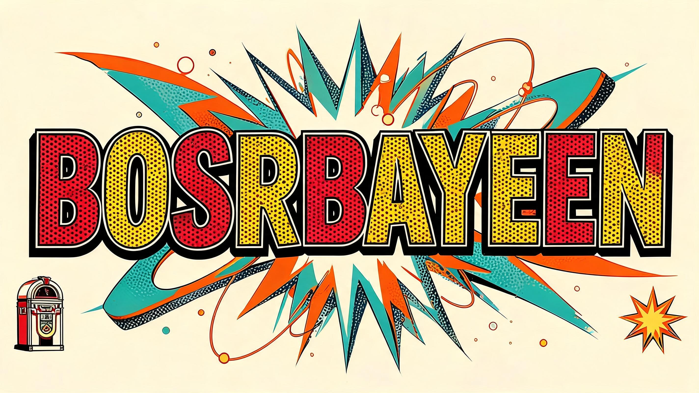 "BOSRBAYEEN" — Retro Pop | AI Text Effect Generator
