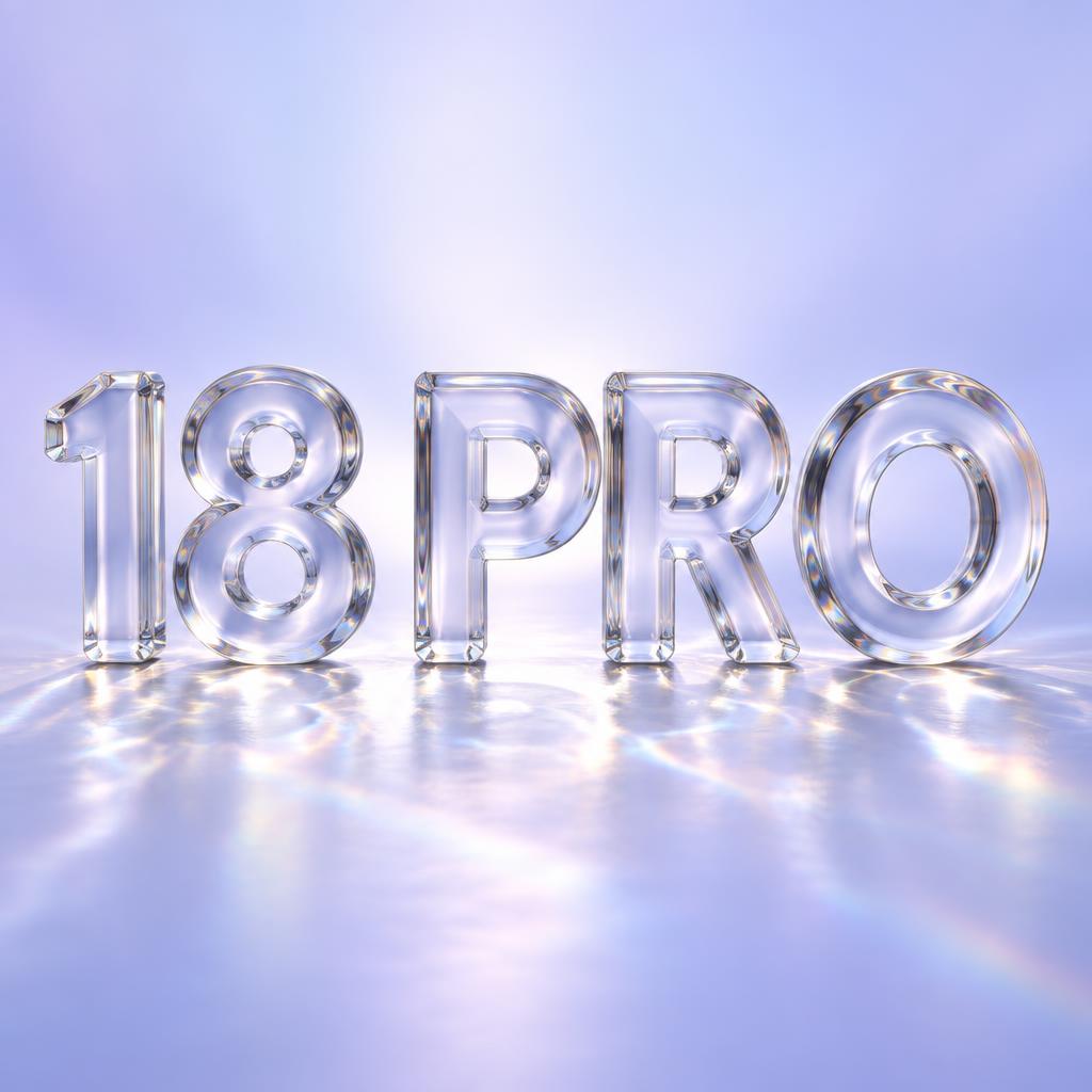 "18 PRO" — Glass | AI Text Effect Generator