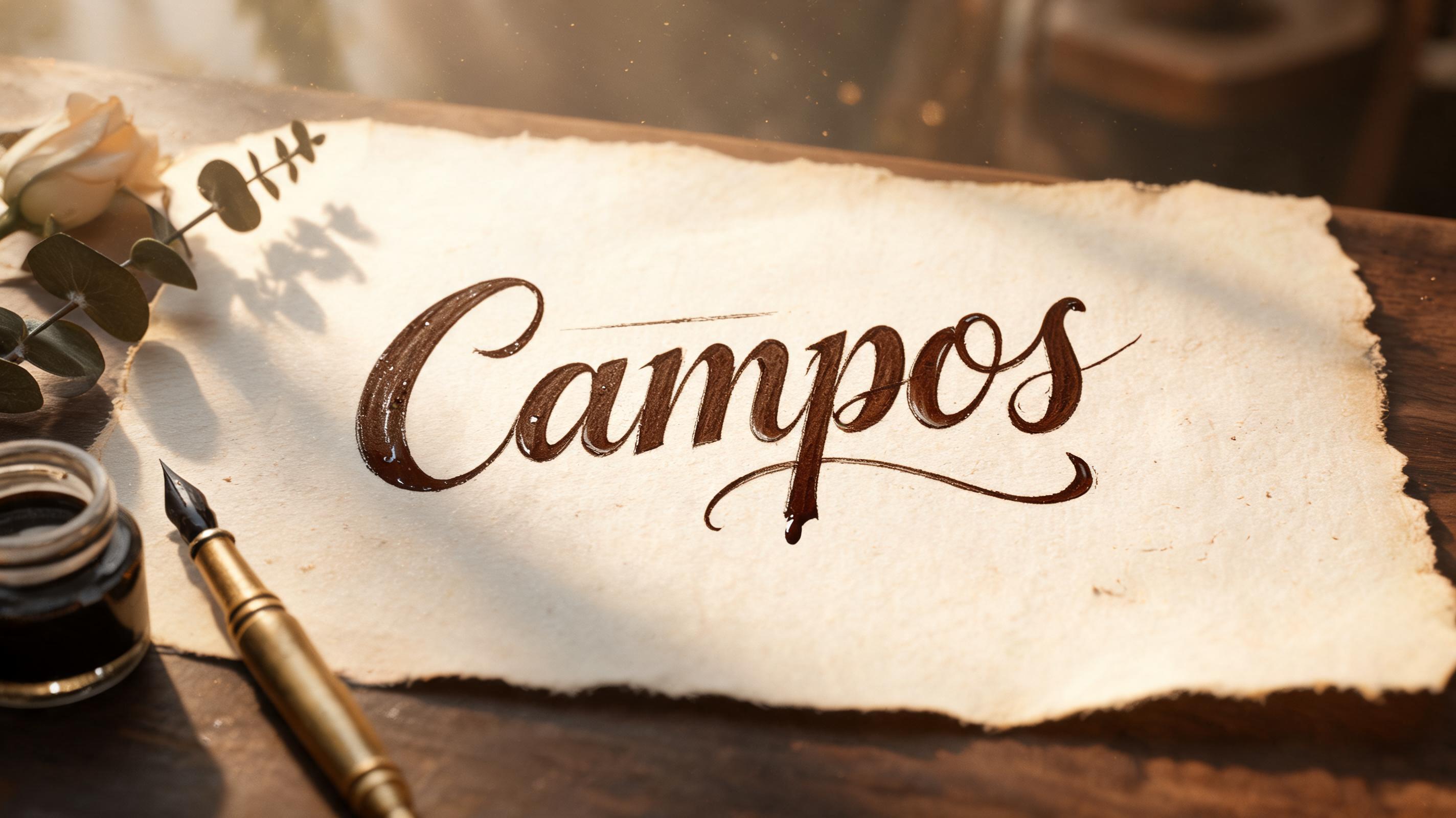 "Campos


" — Handwritten Script text effect