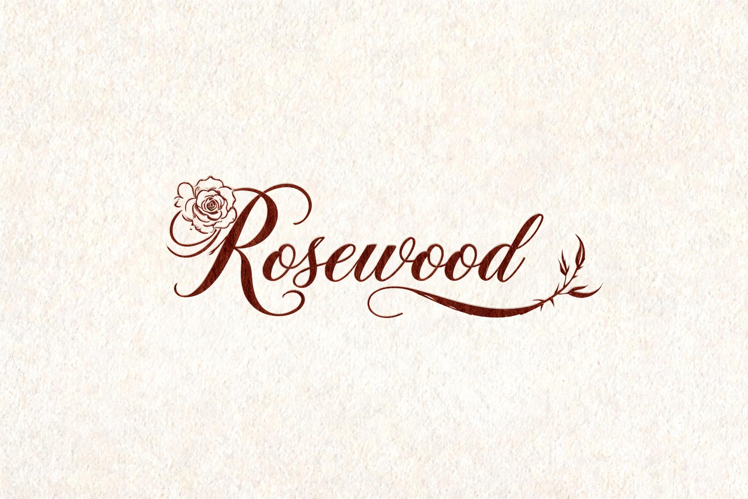 "Rosewood" — Cursive | AI Text Effect Generator