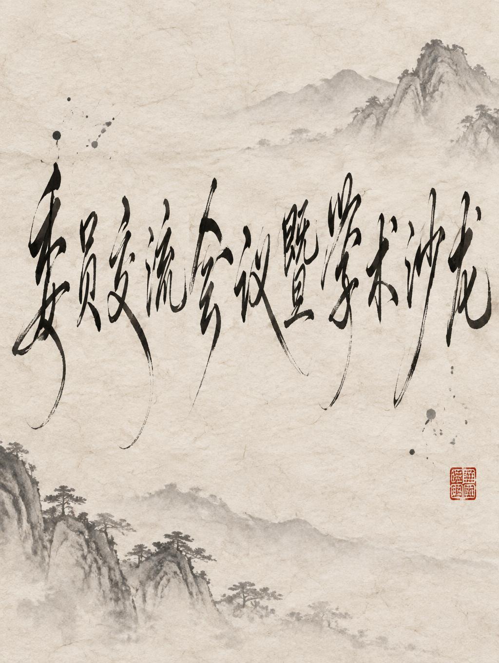 "委员交流会议暨学术沙龙" — Brush Chinese Ink | AI Text Effect Generator