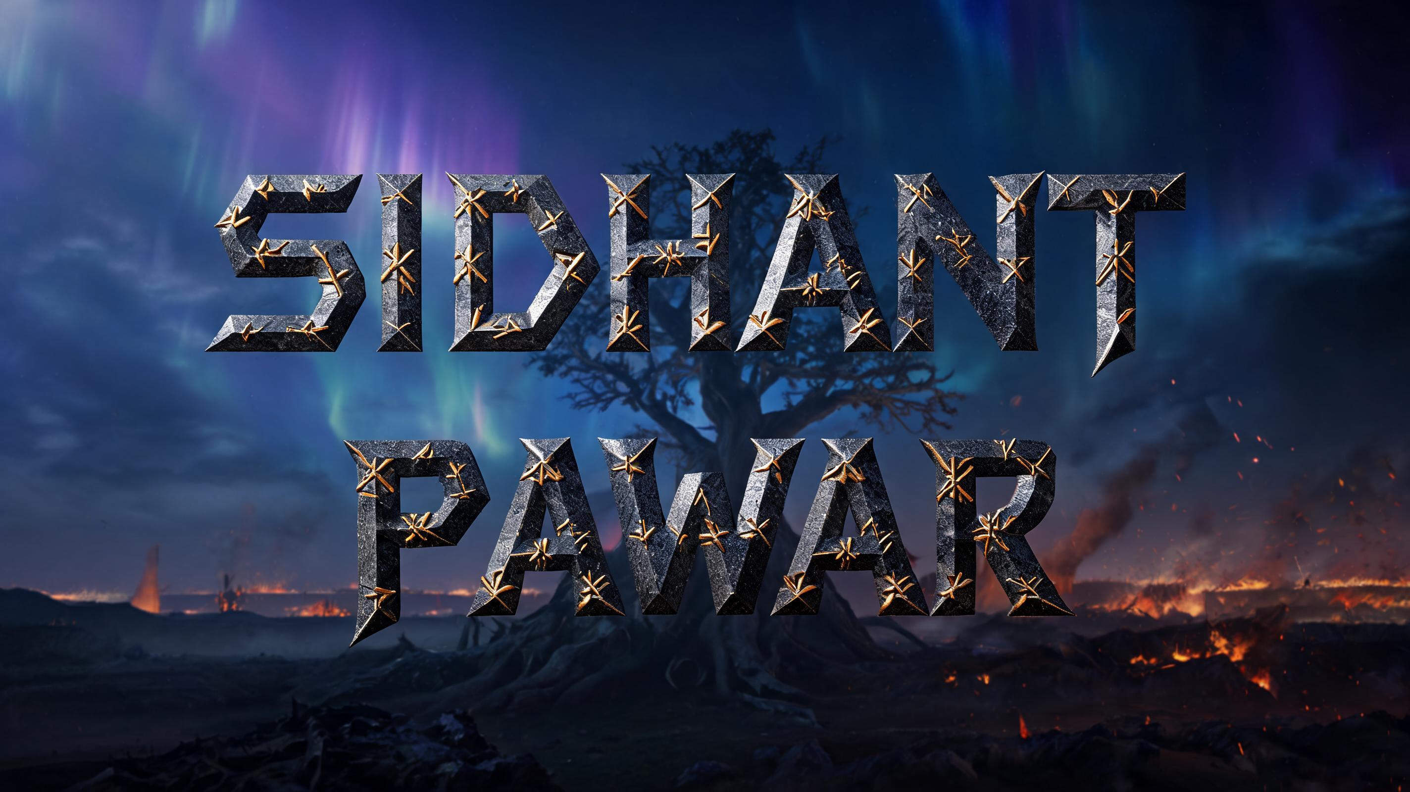 "Sidhant pawar" — Viking | AI Text Effect Generator
